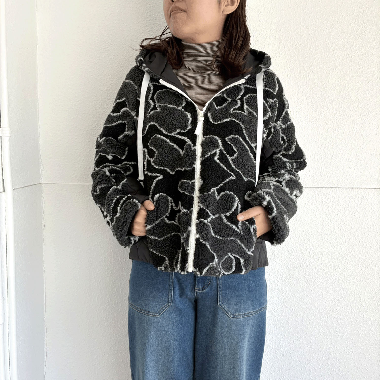 中綿ファーフードコート