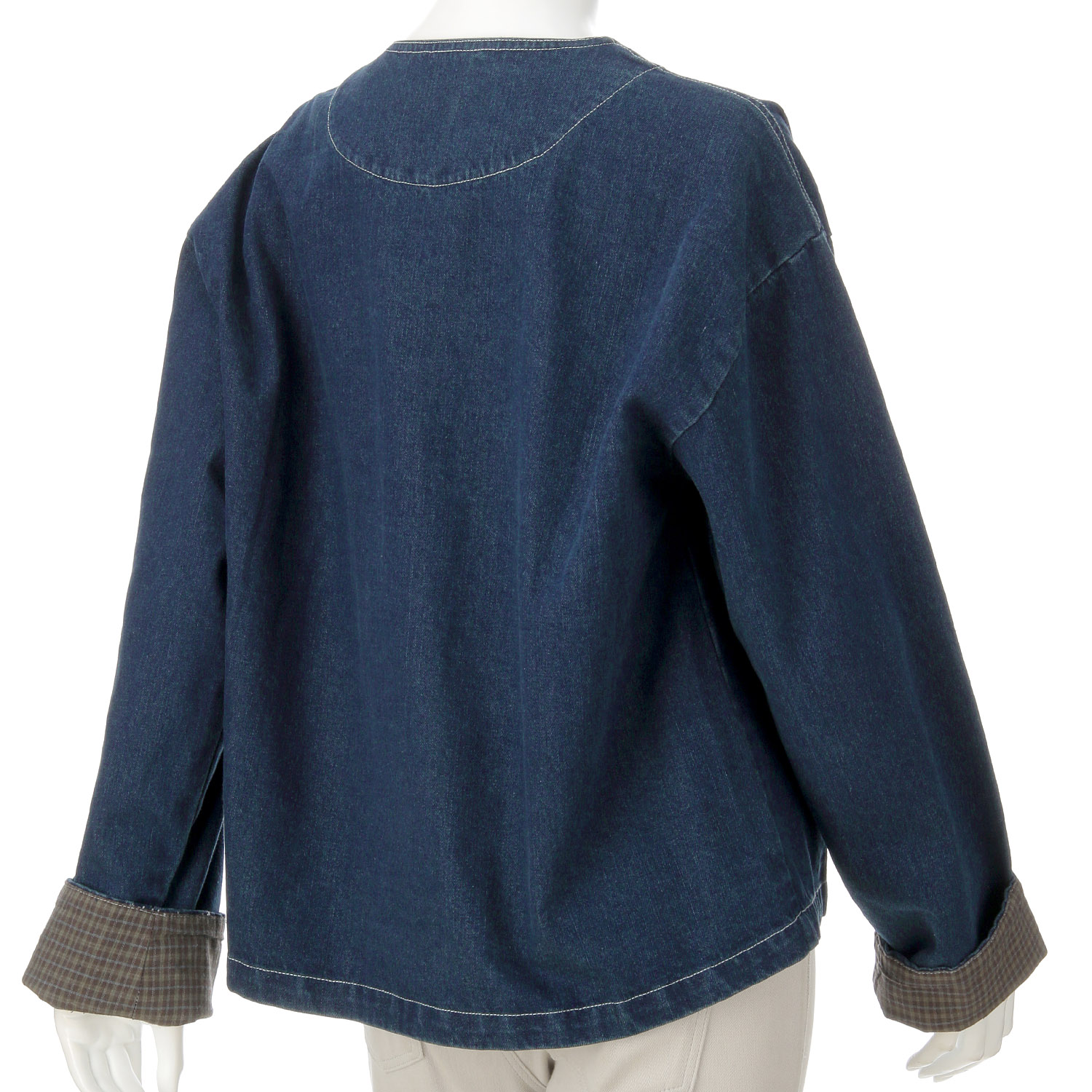 【Makito】ノーカラーデニムジャケット - 画像5