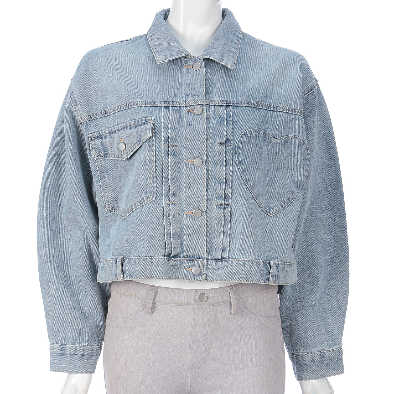 ハートポケットデニムジャケット - 画像1