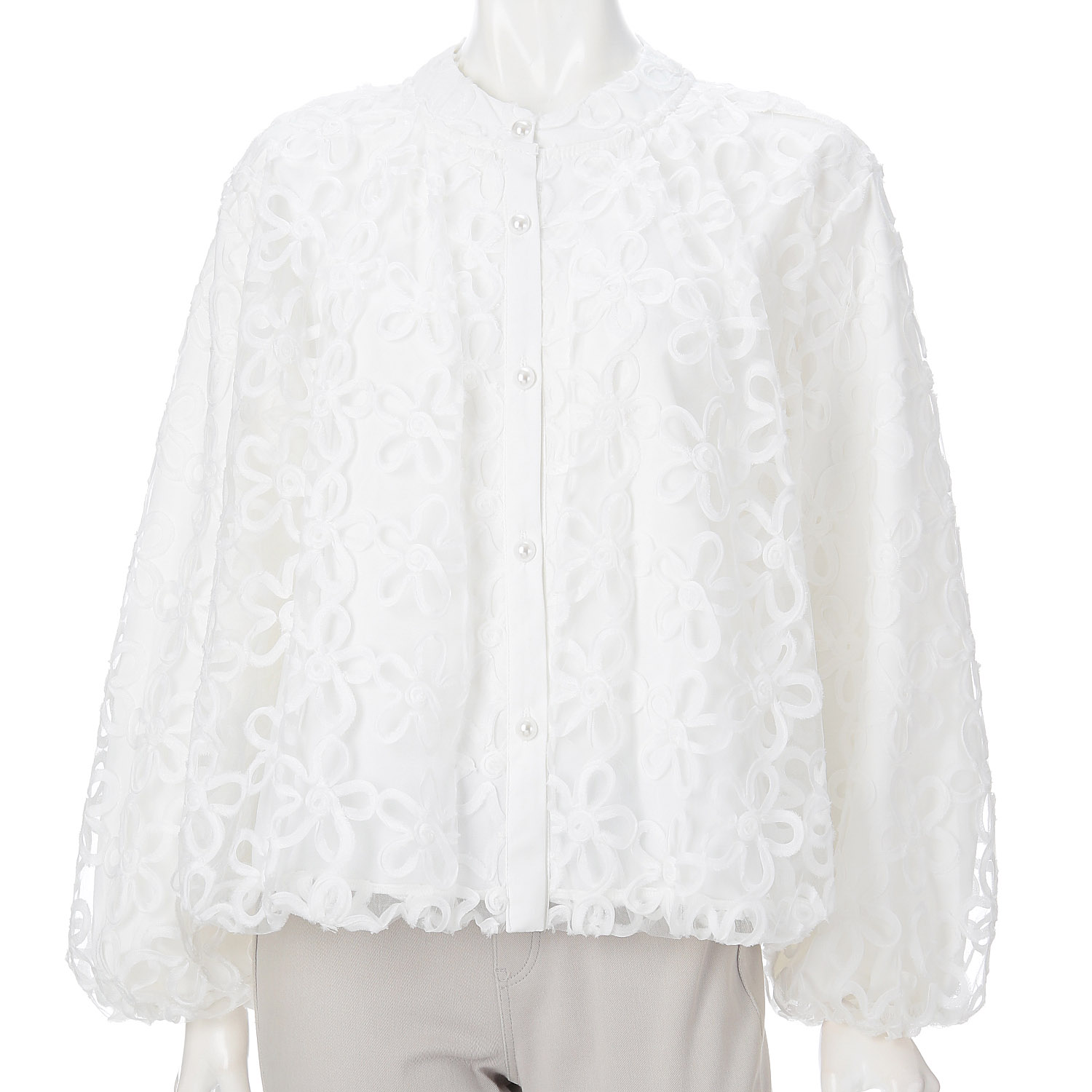 フラワーレースシアーブルゾン - 画像2