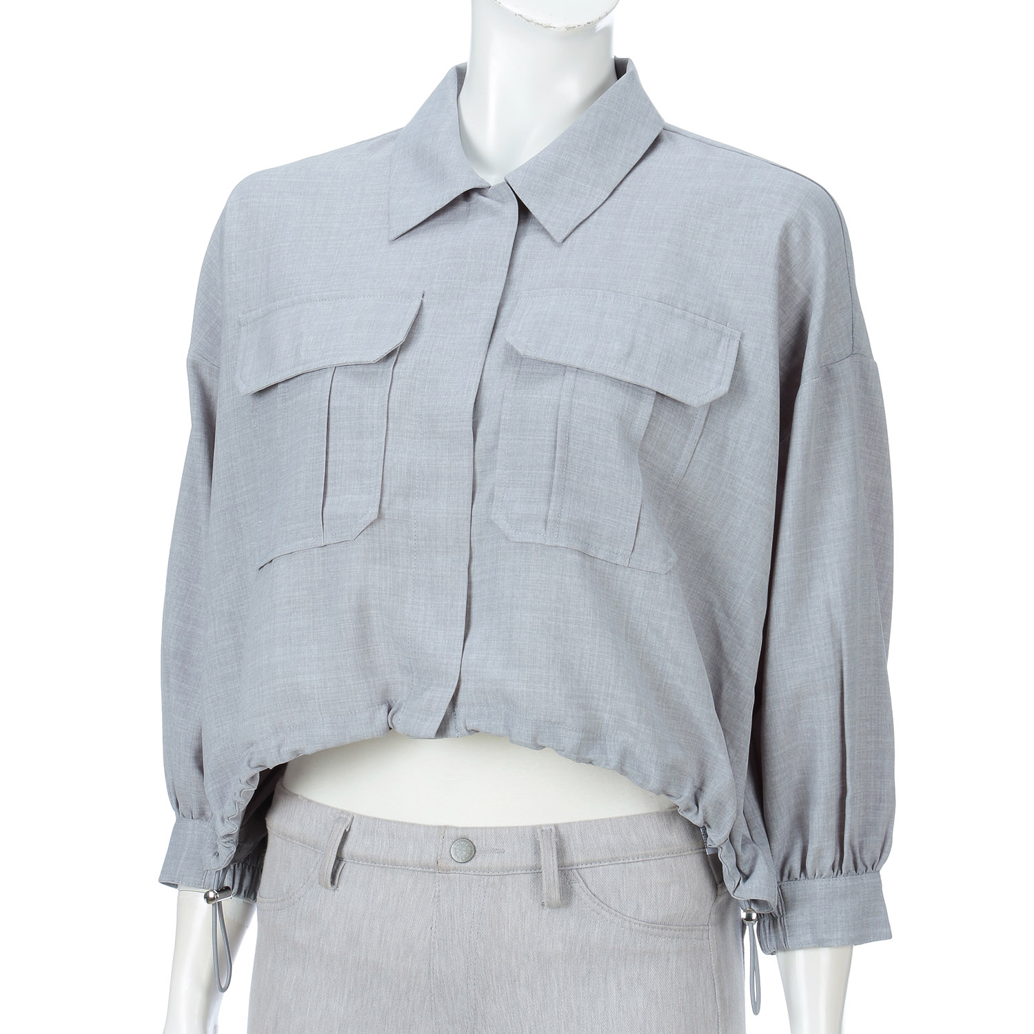 麻調ナチュラルワッシャーシャツブルゾン - 画像6