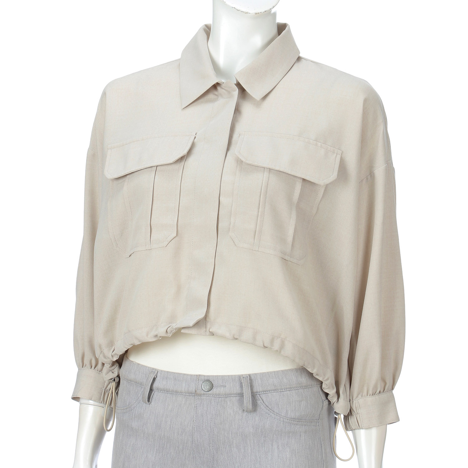 麻調ナチュラルワッシャーシャツブルゾン - 画像7