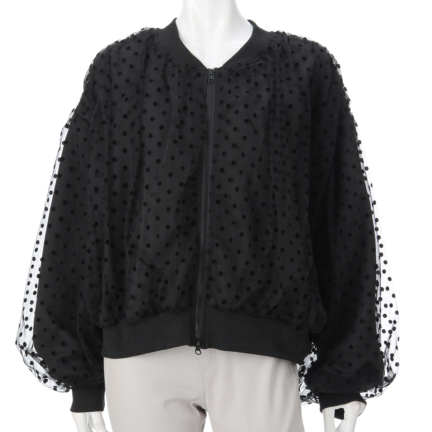 ドットチュールスリーブブルゾン - 画像1
