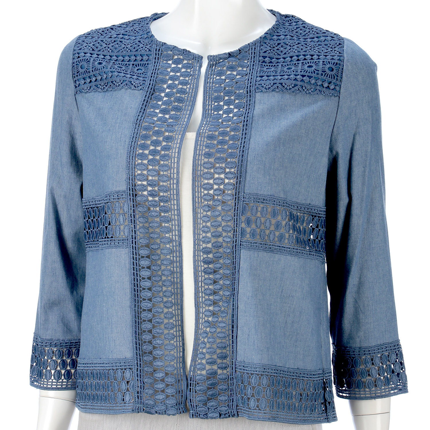 デニム調綿麻PUジャケット - 画像16