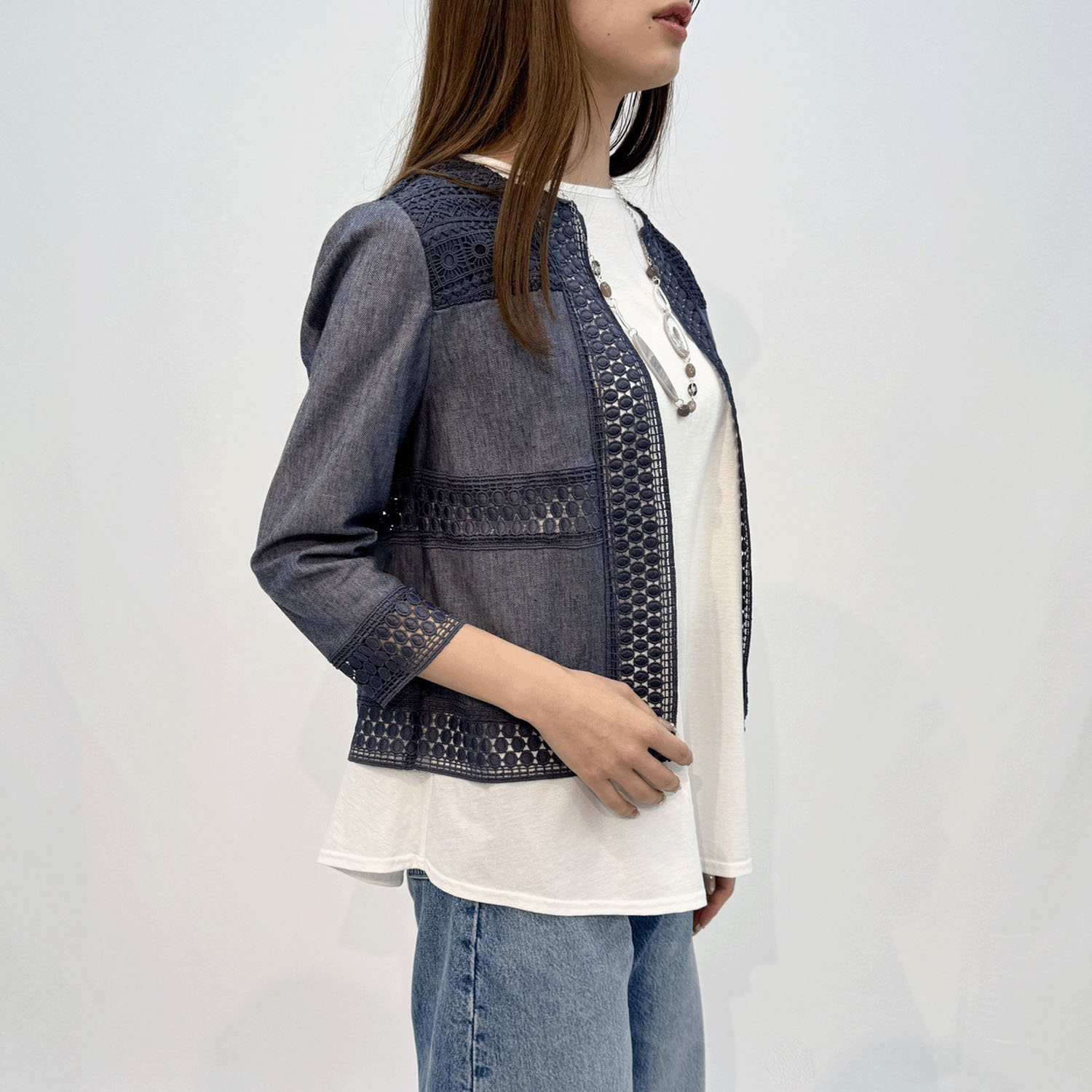 デニム調綿麻PUジャケット - 画像20