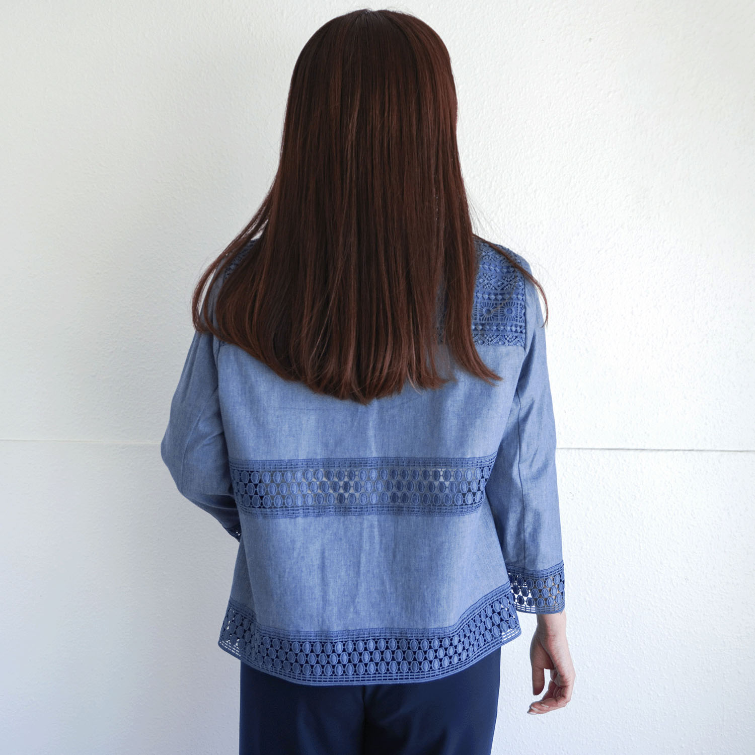 デニム調綿麻PUジャケット - 画像4