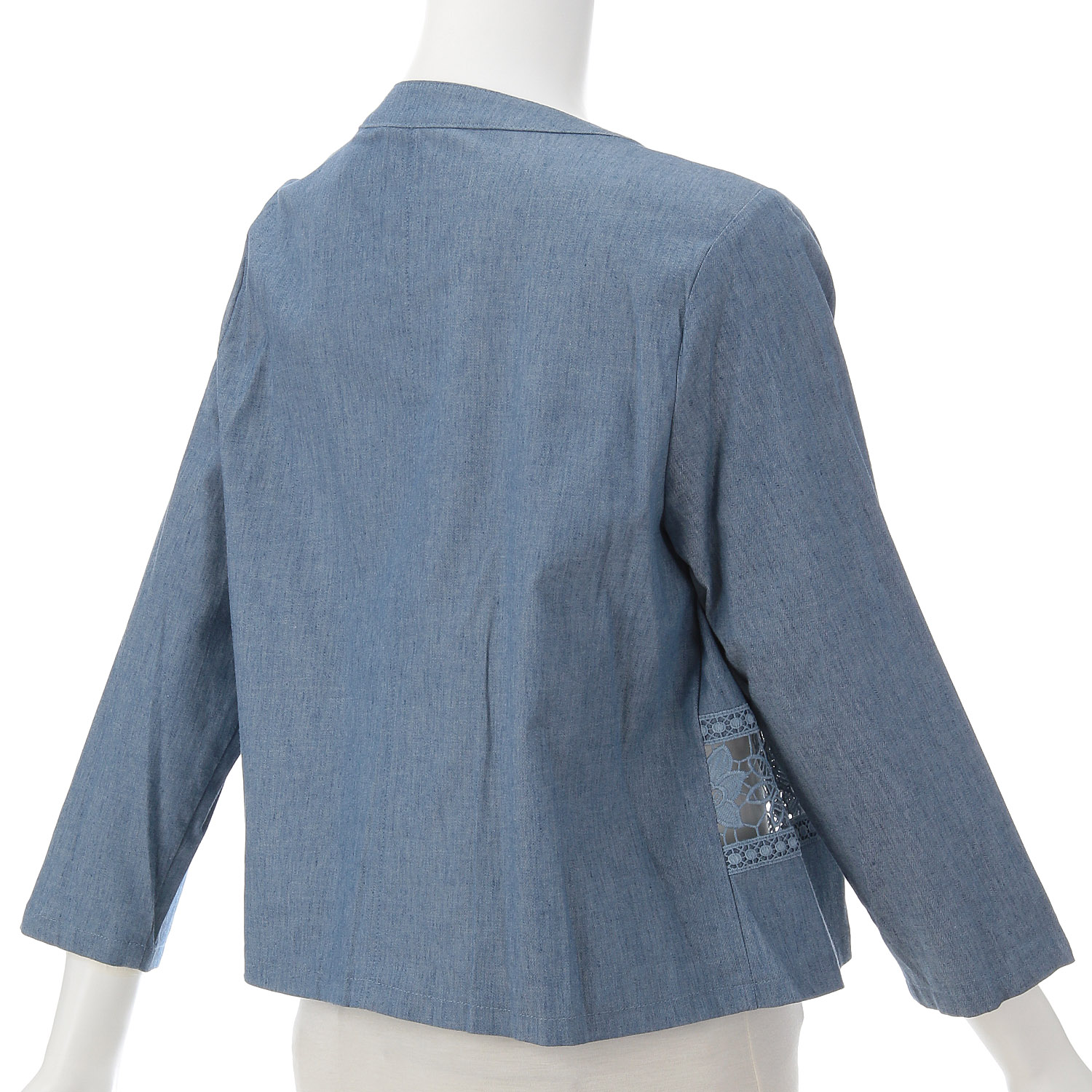 デニム調綿麻PUジャケット - 画像5