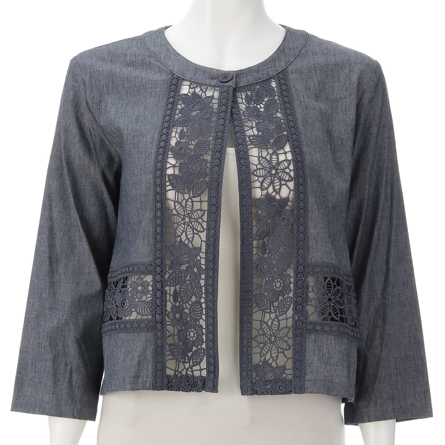 デニム調綿麻PUジャケット - 画像7