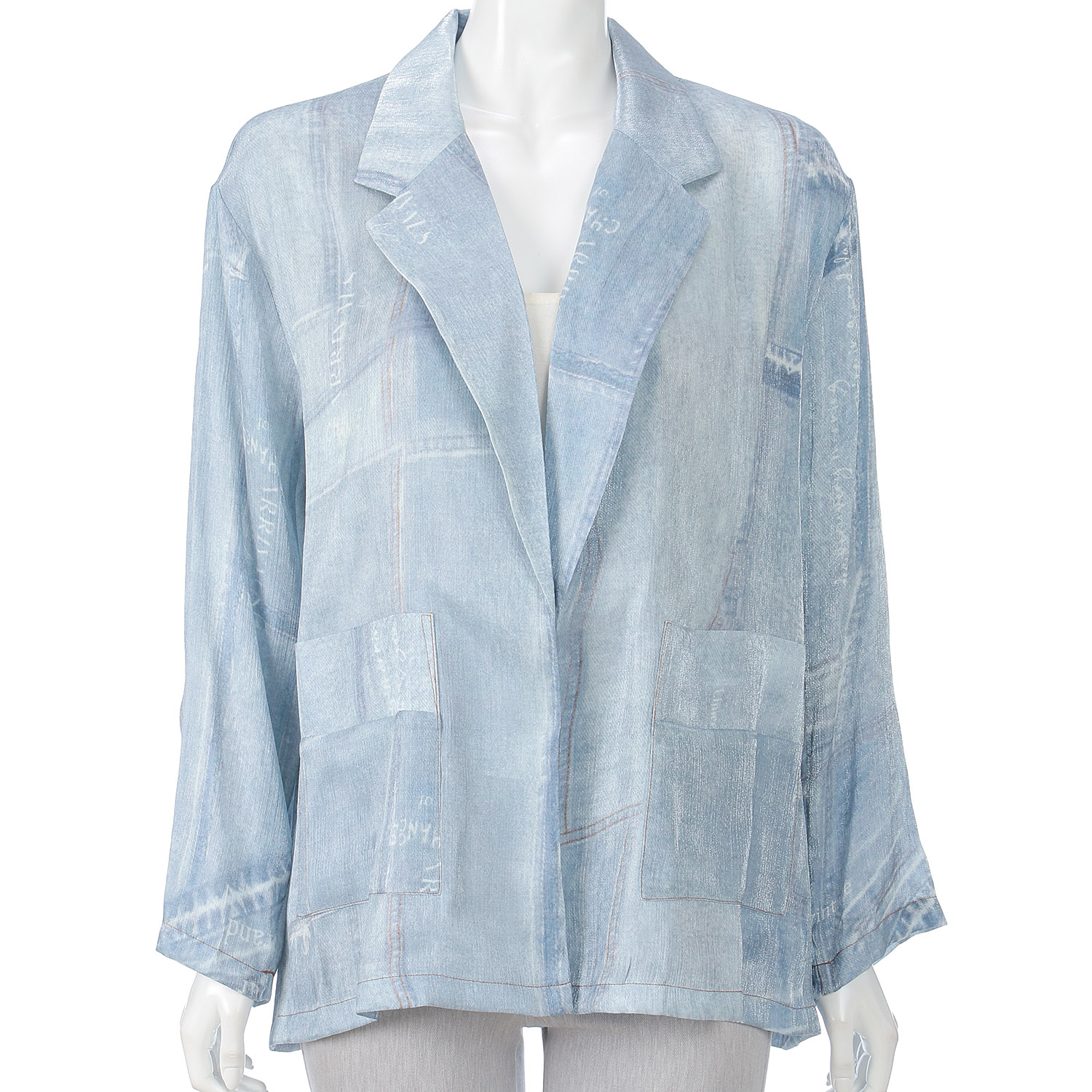 デニム風プリントテーラージャケット