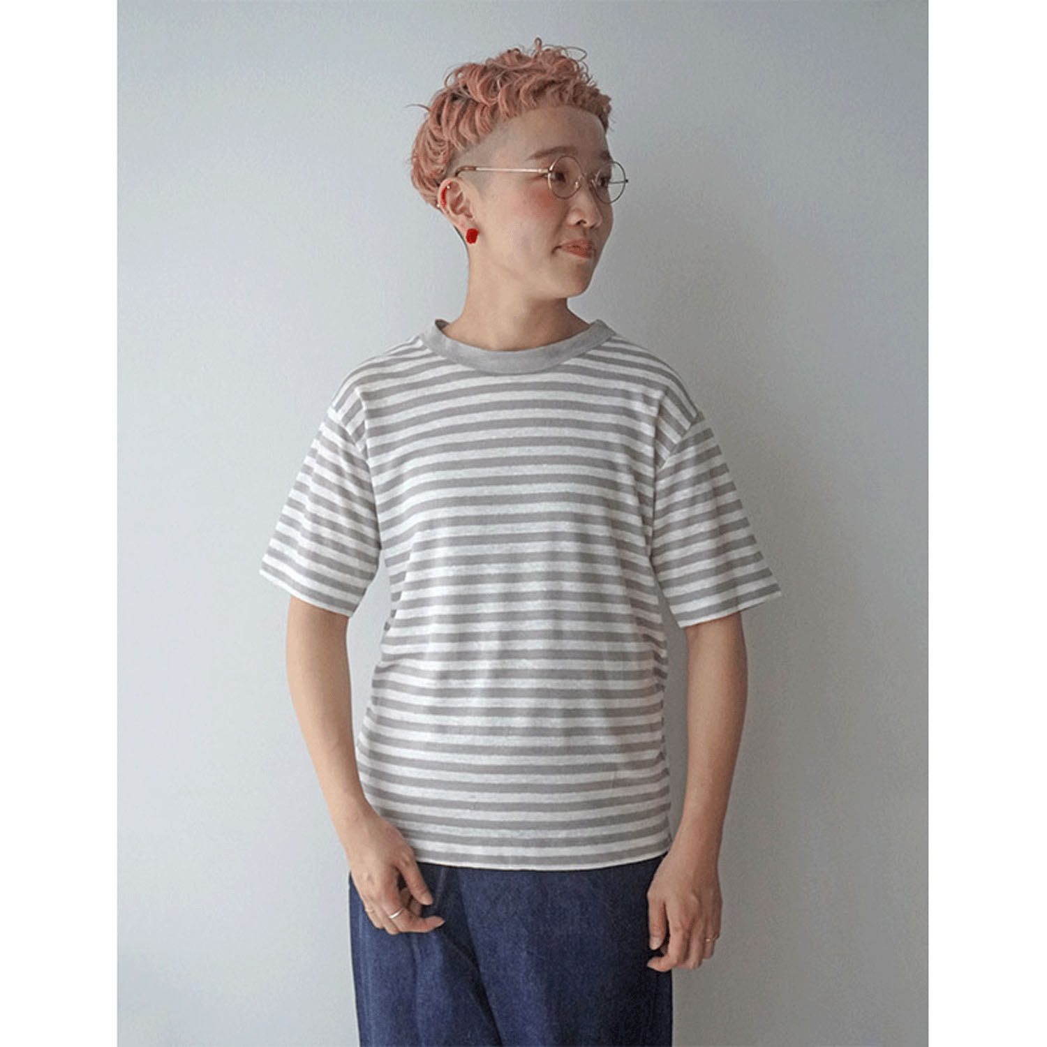 mao made ハーフスリーブスタンダード細しましまTEE - 画像1