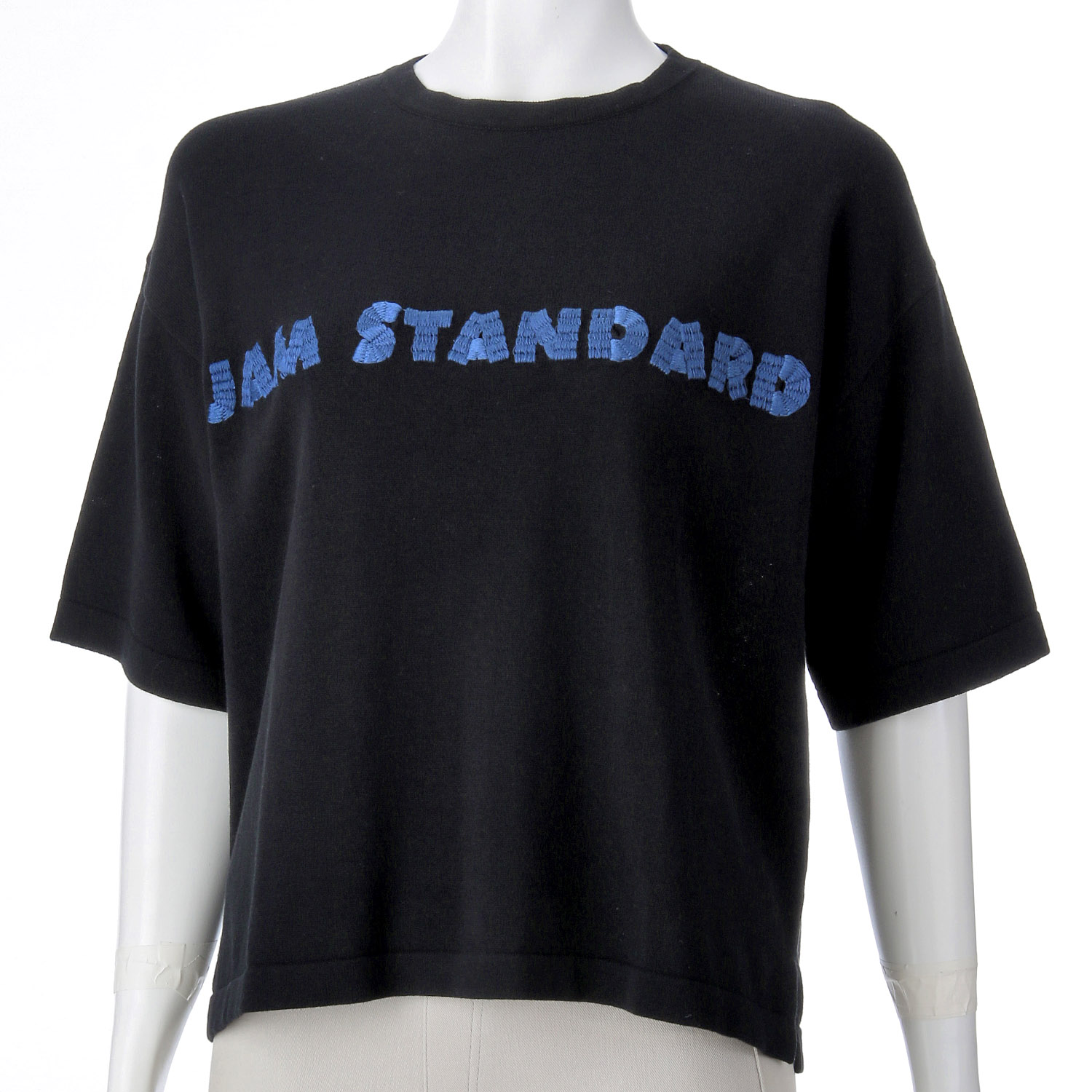 mao made ロゴ刺繍5分袖ニットTEE - 画像3