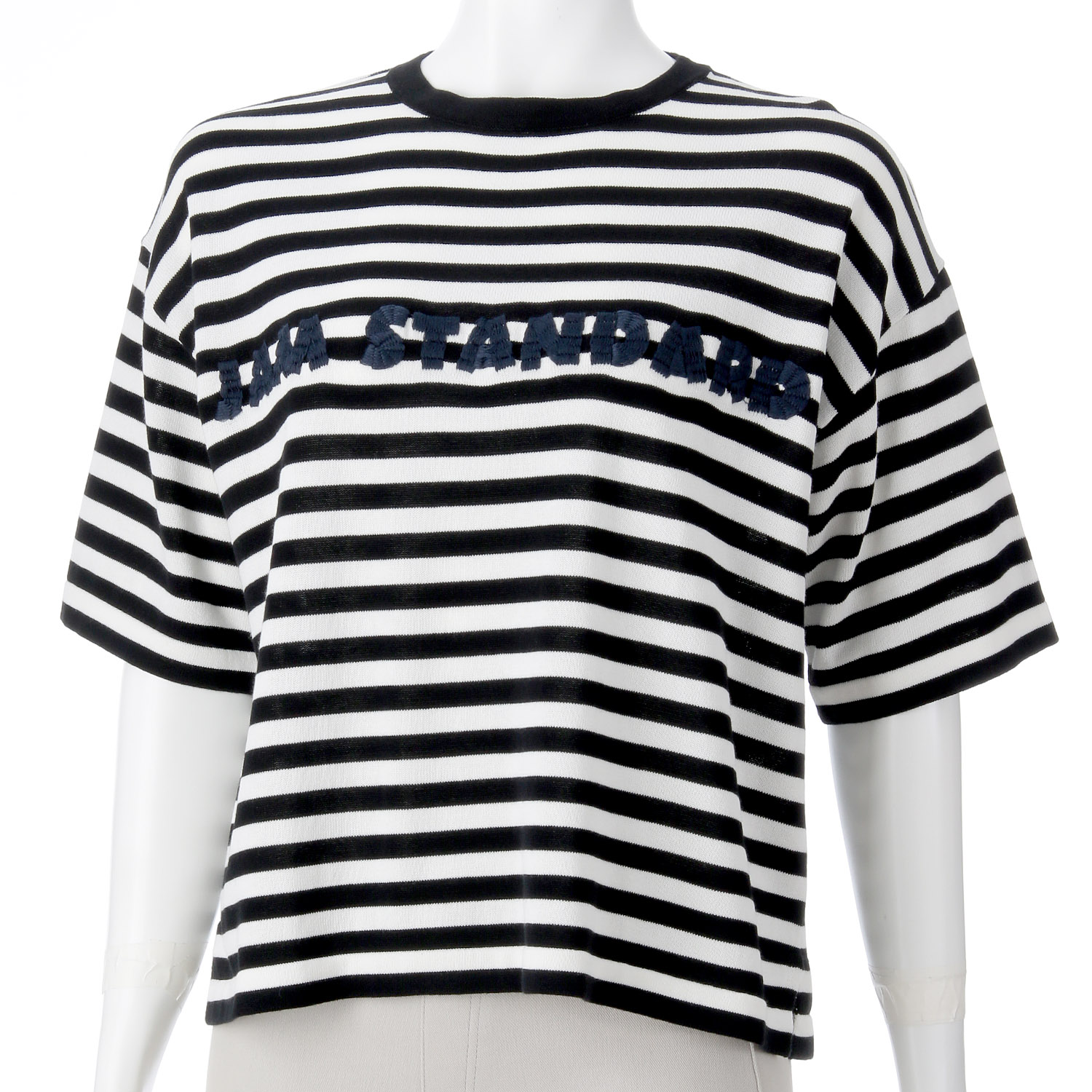 【Insta Live】mao made ロゴ刺繍5分袖ニットTEE - 画像9