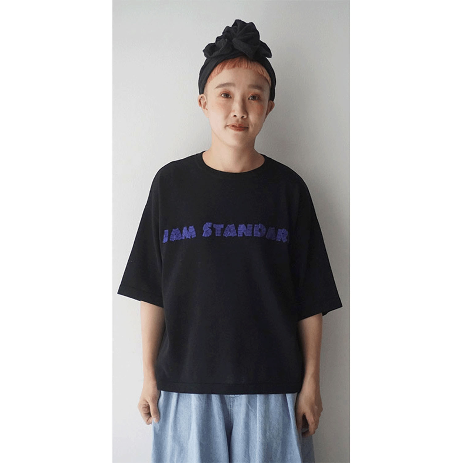 【Insta Live】mao made ロゴ刺繍5分袖ニットTEE