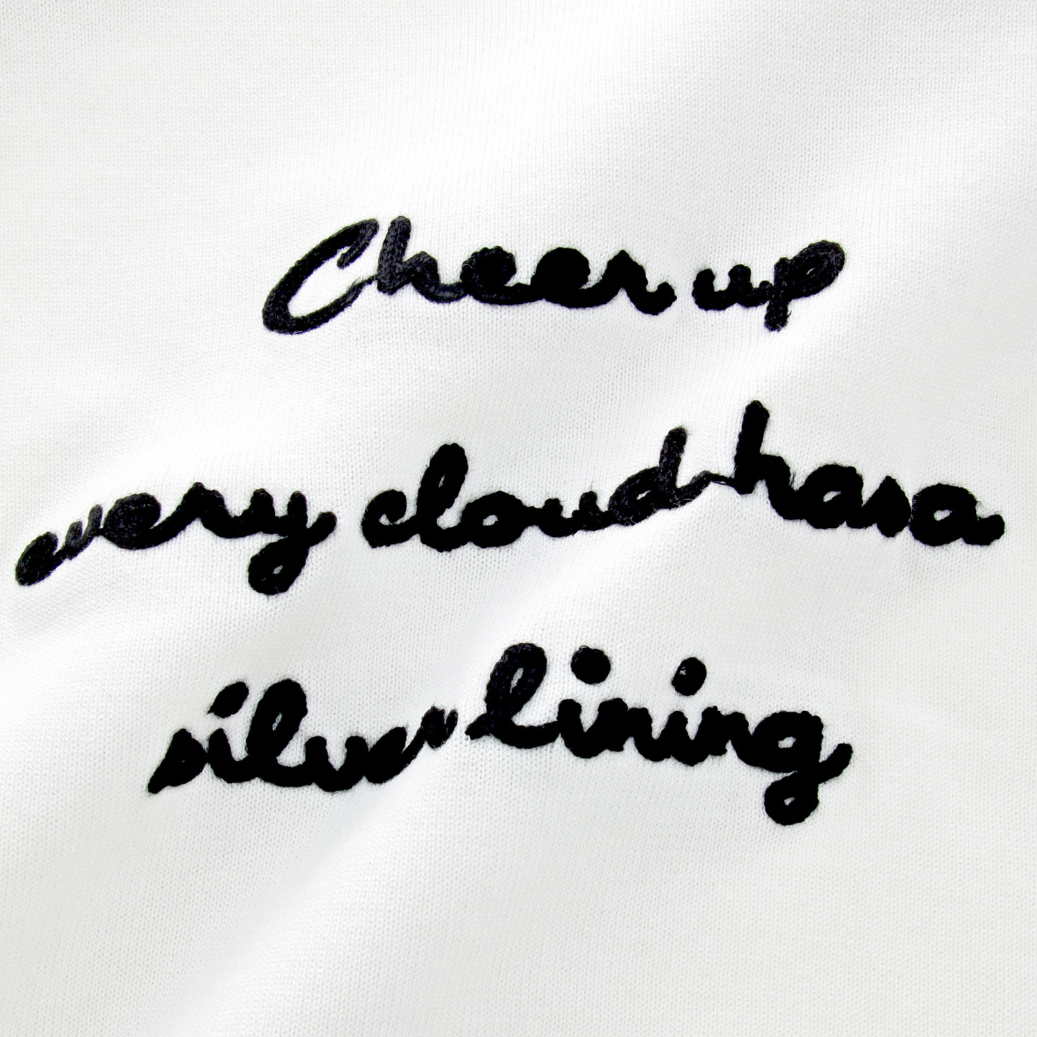 mao made ロゴチェーン刺繍5分袖ニットTEE - 画像7