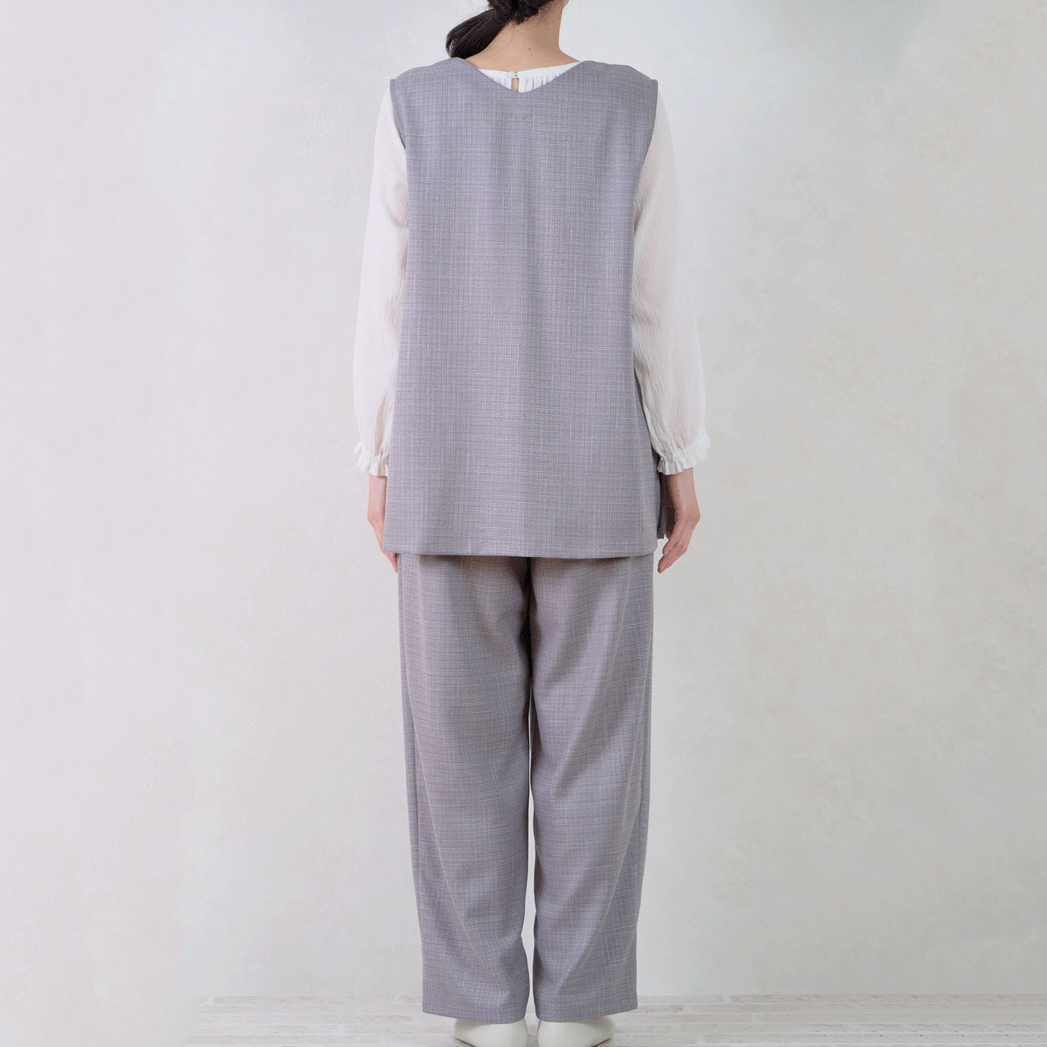 【Insta Live】le ciel ツイード調無地セットアップ（ジレ・パンツ） - 画像2