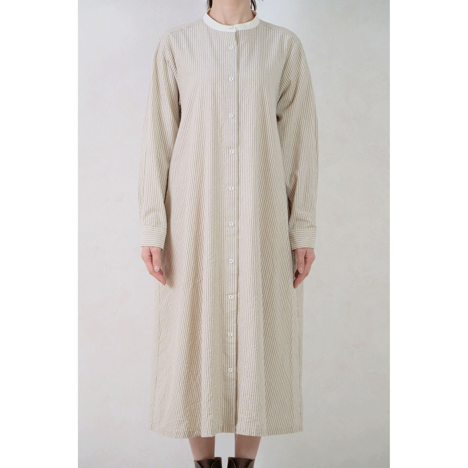 le ciel de demain コットンストライプワンピース - 画像1