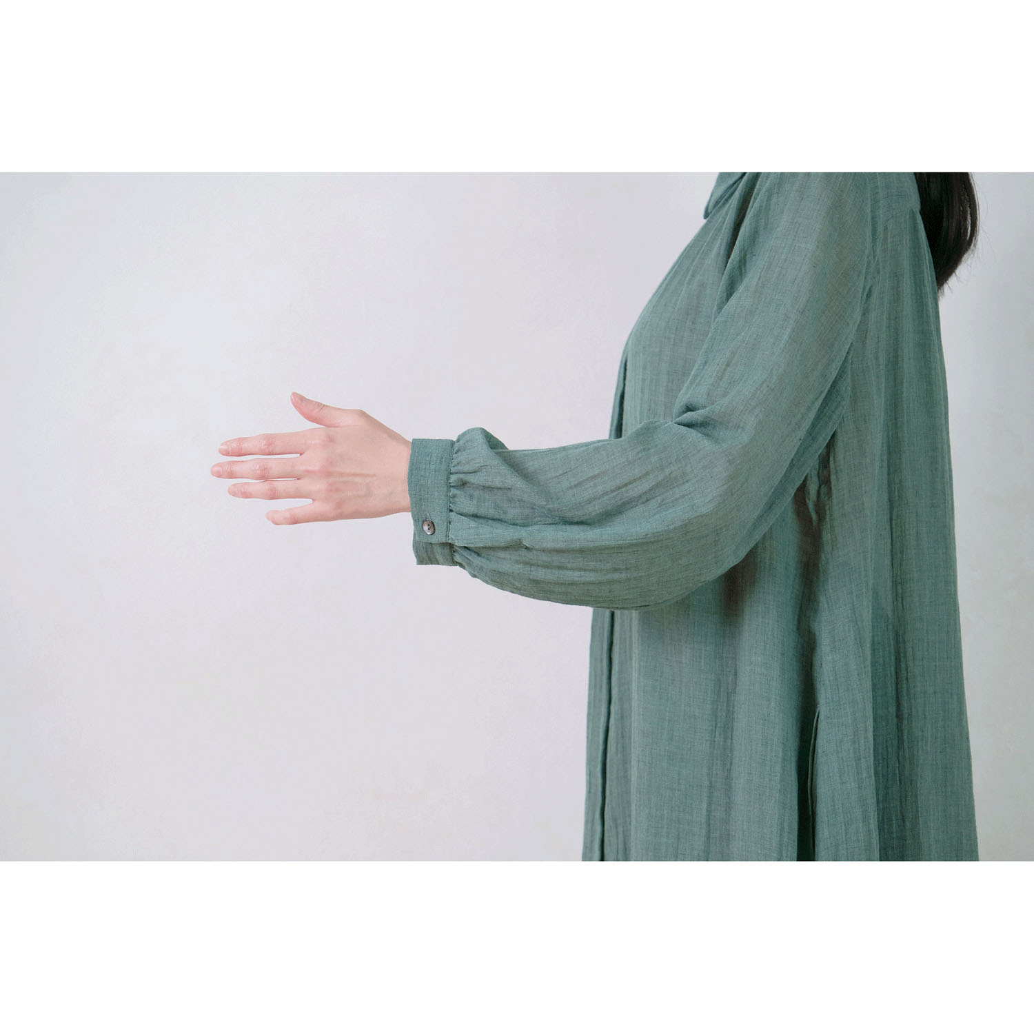 le ciel a tempsdoux 綿混ガーゼシャンブレーワンピース - 画像8