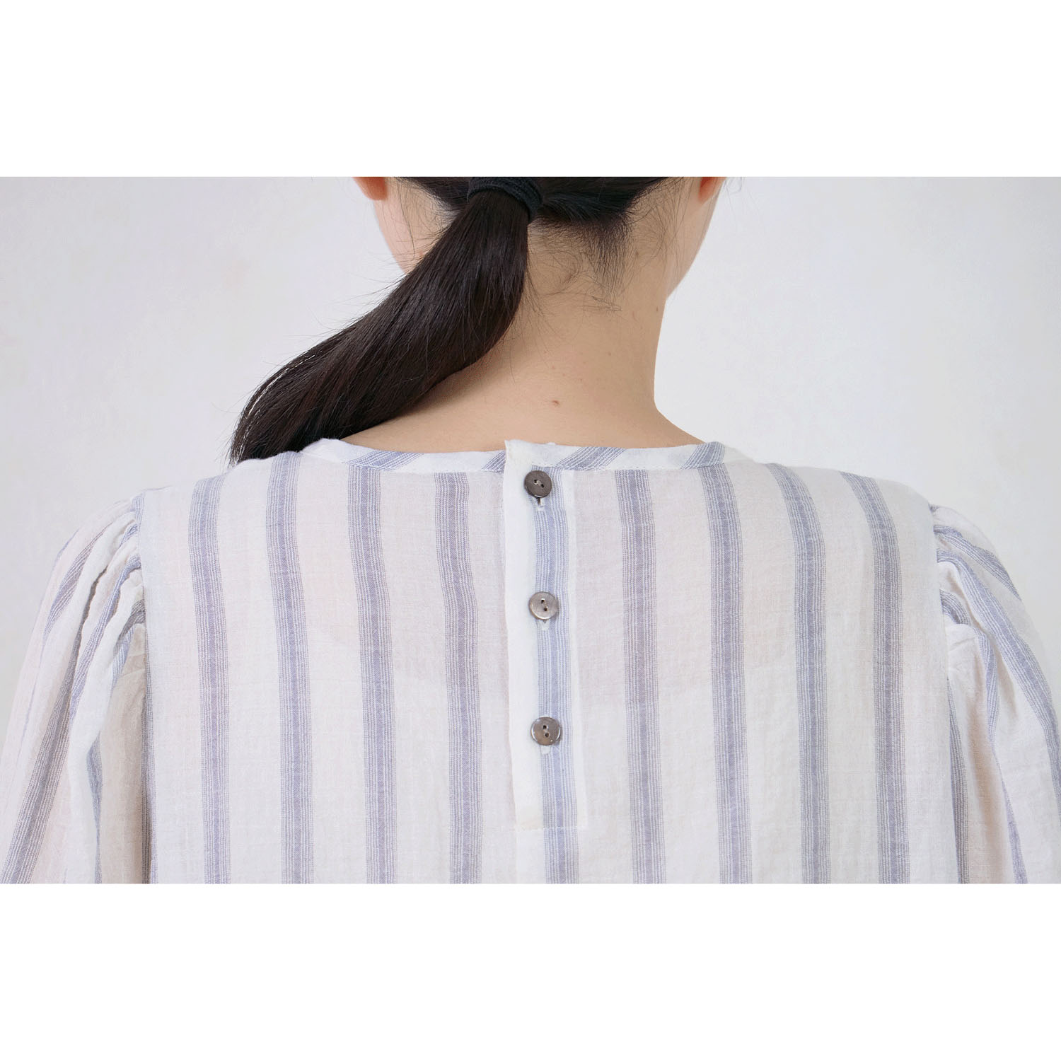 le ciel a tempsdoux 先染めストライプブラウス - 画像10