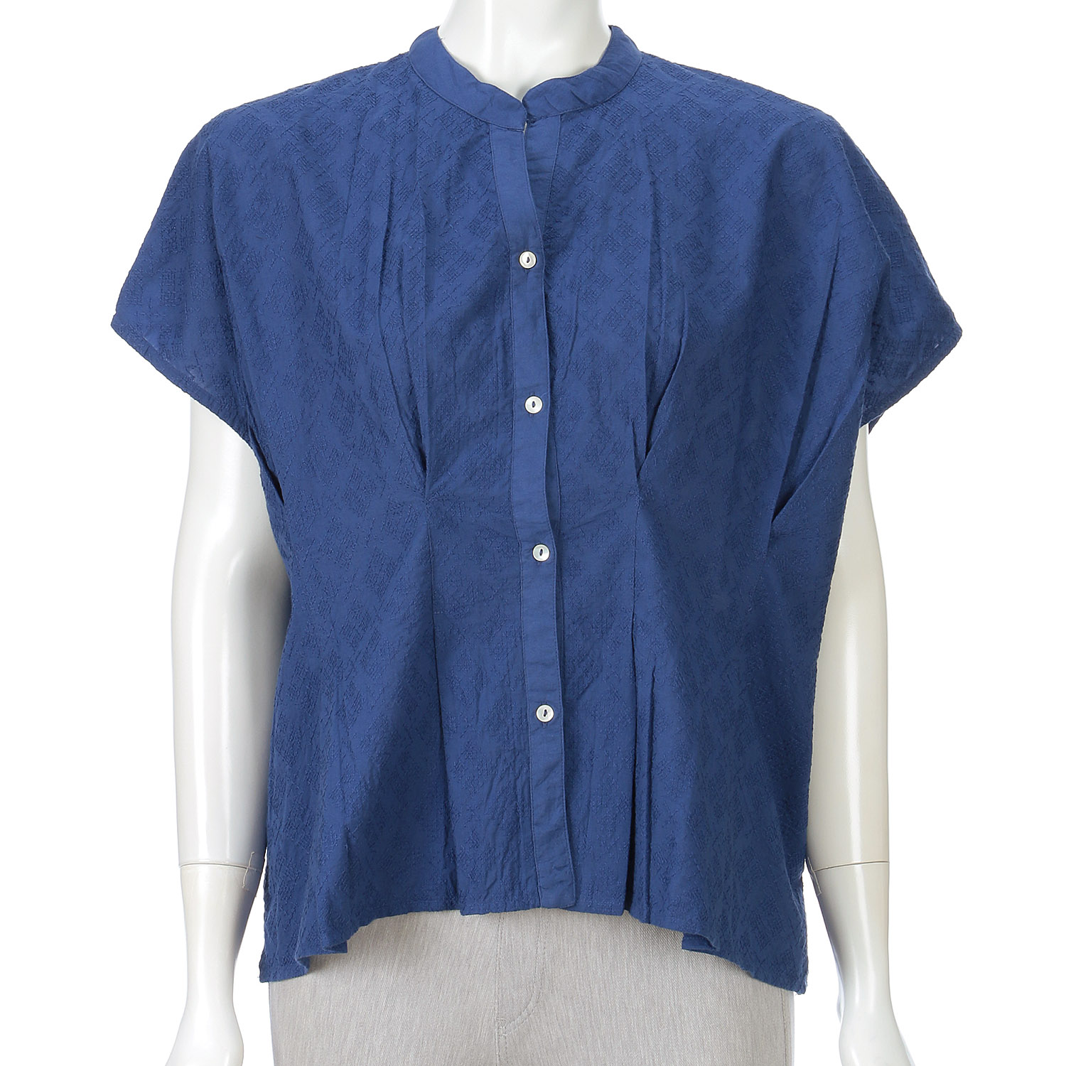 【Insta Live】Fanaka ジオメトリック刺繍ウエストタックフレンチスリーブブラウス - 画像8