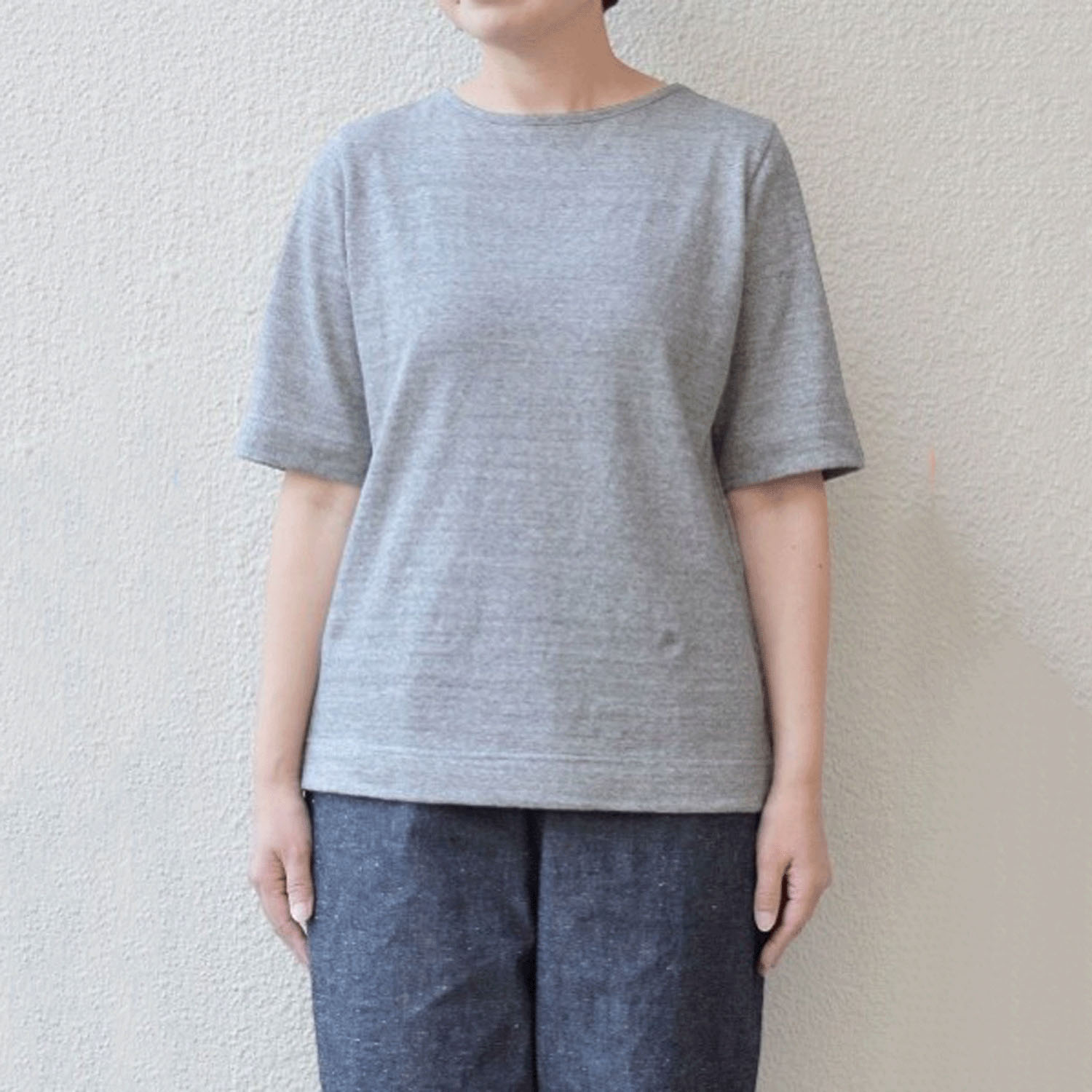 【ETONET限定】homeworking ボートネック5分袖プルオーバー - 画像1