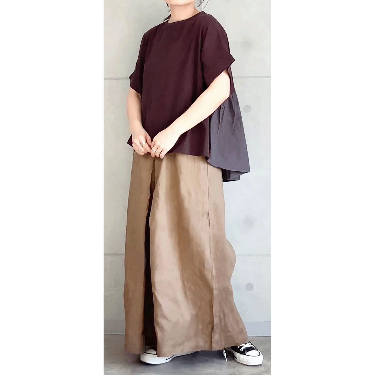 AUG 切替ギャザーTee - 画像1