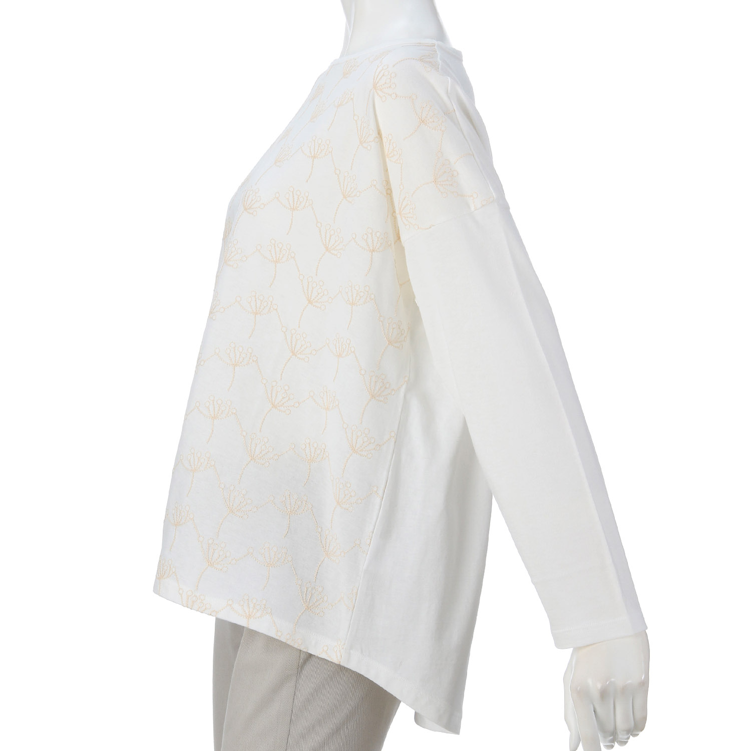 homeworking 30天竺刺繍ボートネックプルオーバー - 画像2