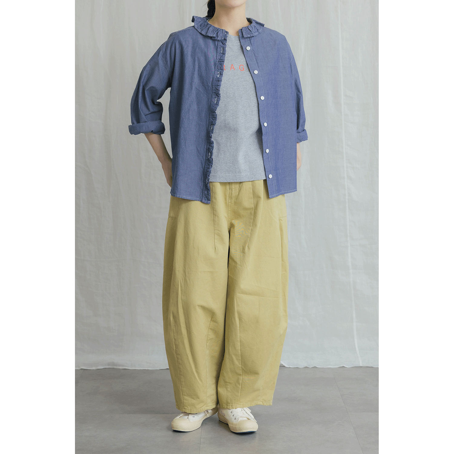 【新ブランド】VAMU フリルカラーブラウス - 画像3