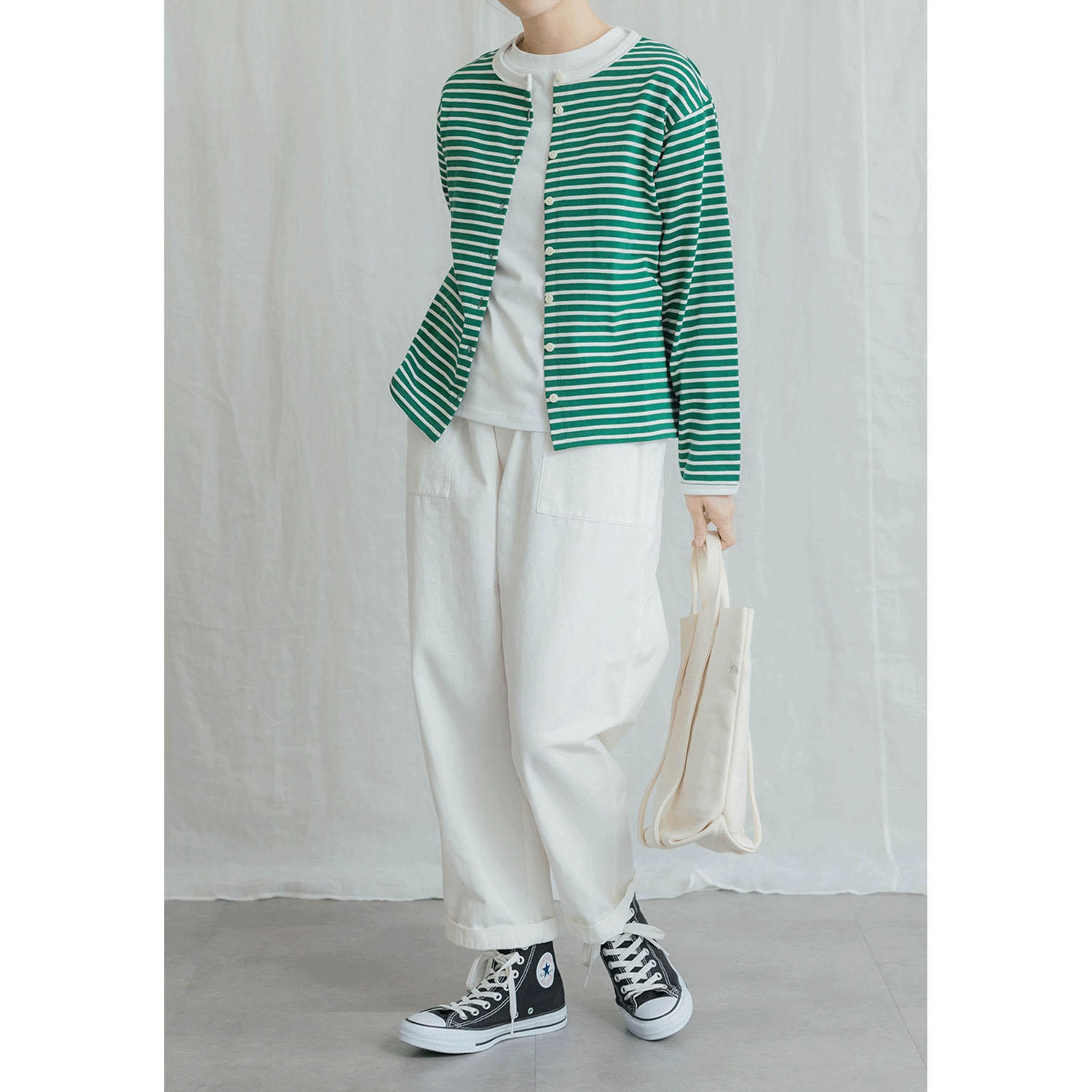 【新ブランド】VAMU ボーダーカットカーディガン - 画像3