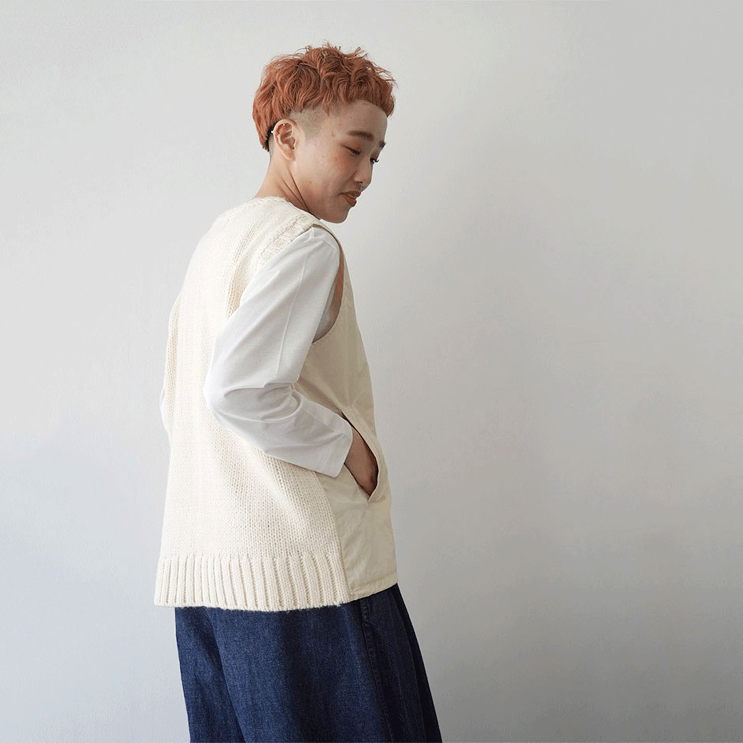 mao made BACKニットベスト - 画像6