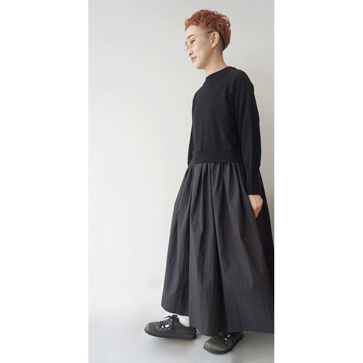 mao made 異素材切替2WAYロングカーディガン - 画像3