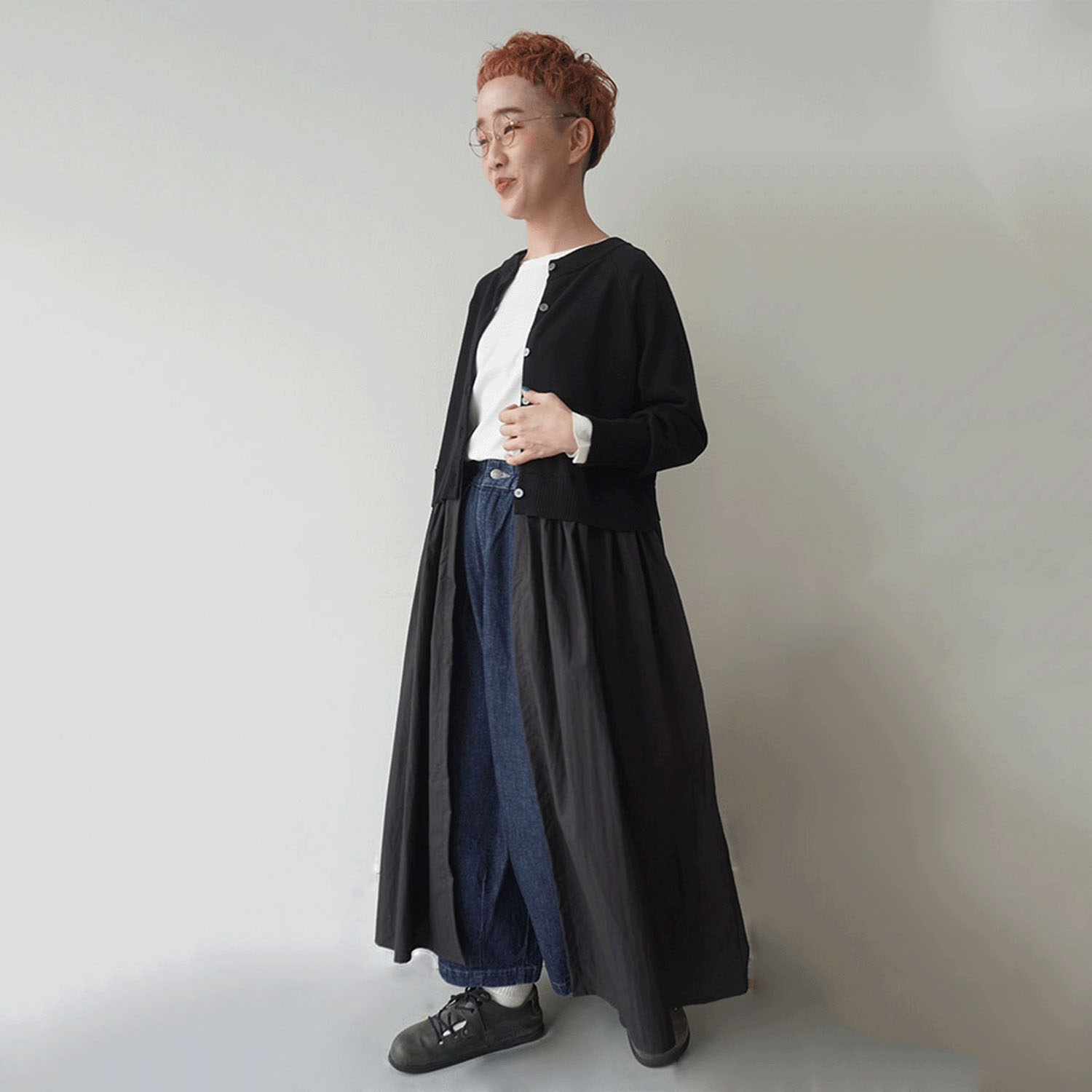 mao made 異素材切替2WAYロングカーディガン - 画像6