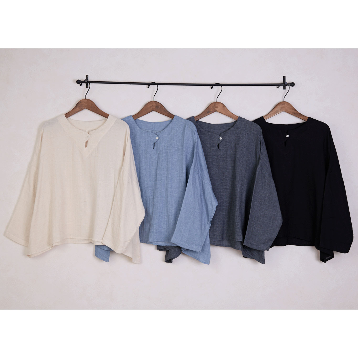 Le ciel a tempsdoux ガーゼシャンブレーブラウス - 画像2