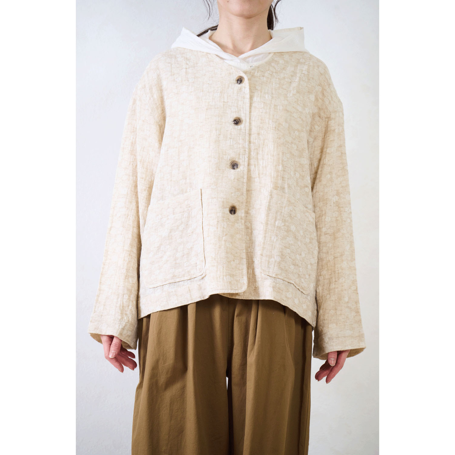 Le ciel a tempsdoux ガーゼ小花柄カーディガン