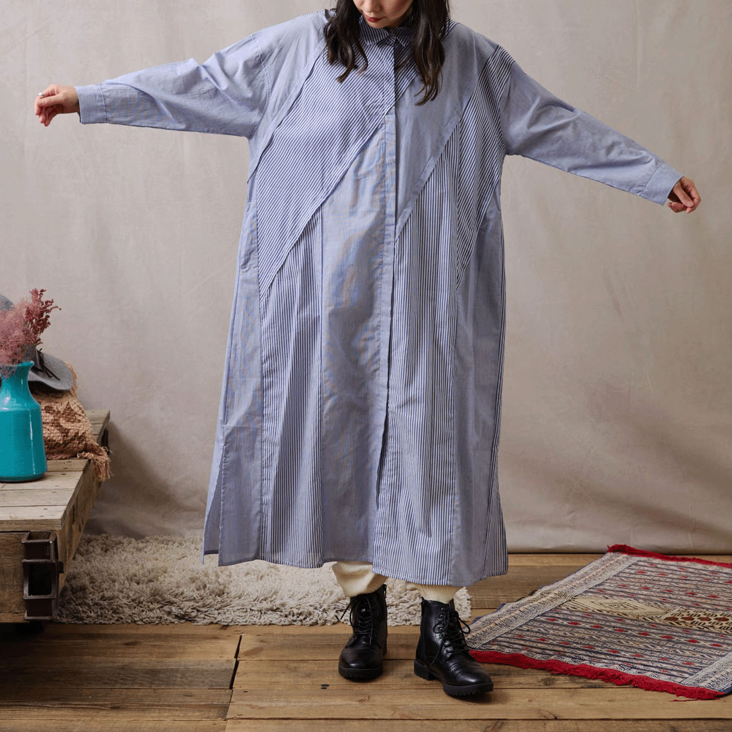 teMite 個性派シャツワンピース - 画像7