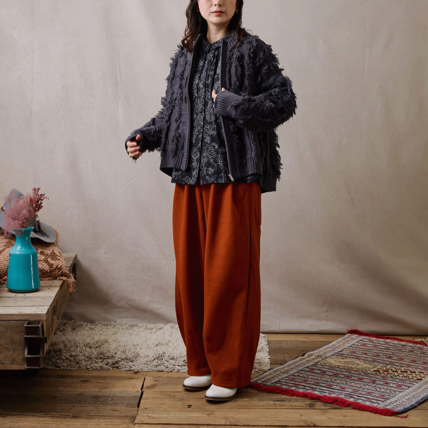 teMite フリンジニットカーディガン - 画像2