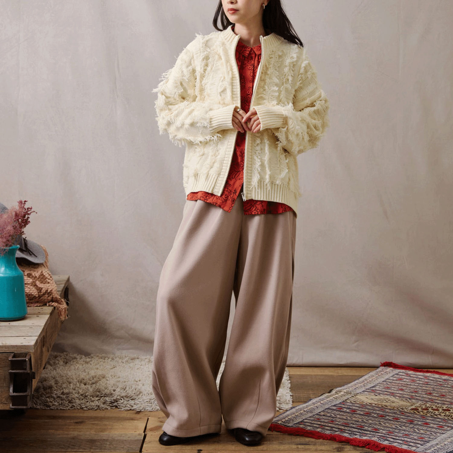 teMite フリンジニットカーディガン - 画像5