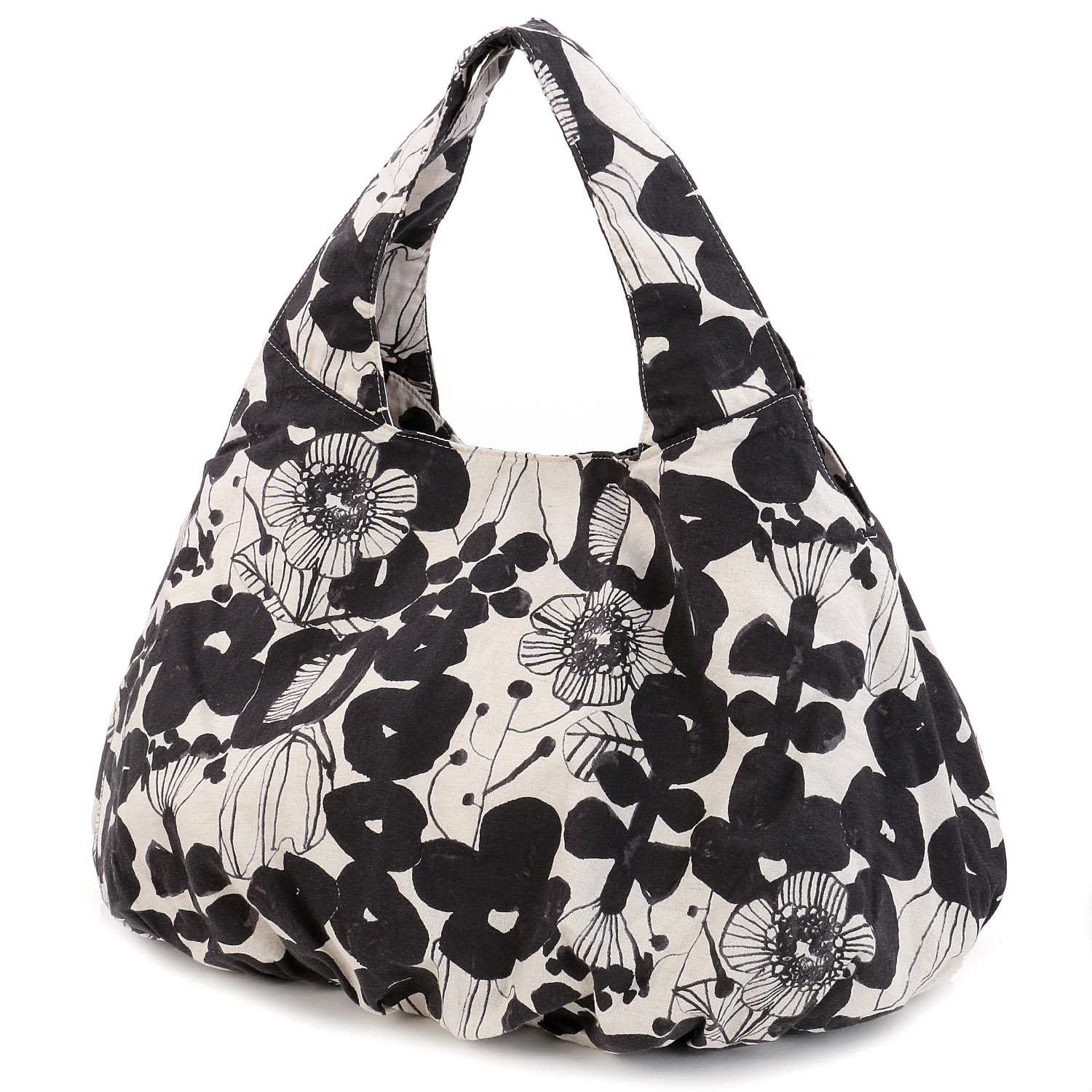 homeworking ボタニカル柄ギャザーバッグ - 画像2