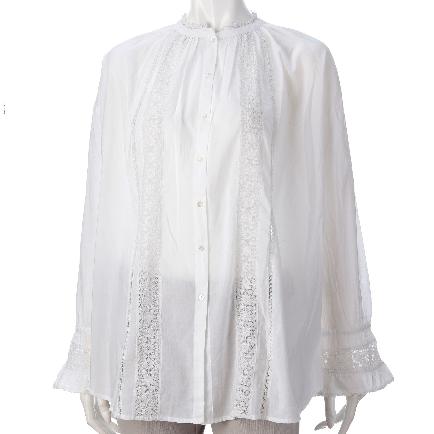 Fanaka レースフリルカフスブラウス - 画像4