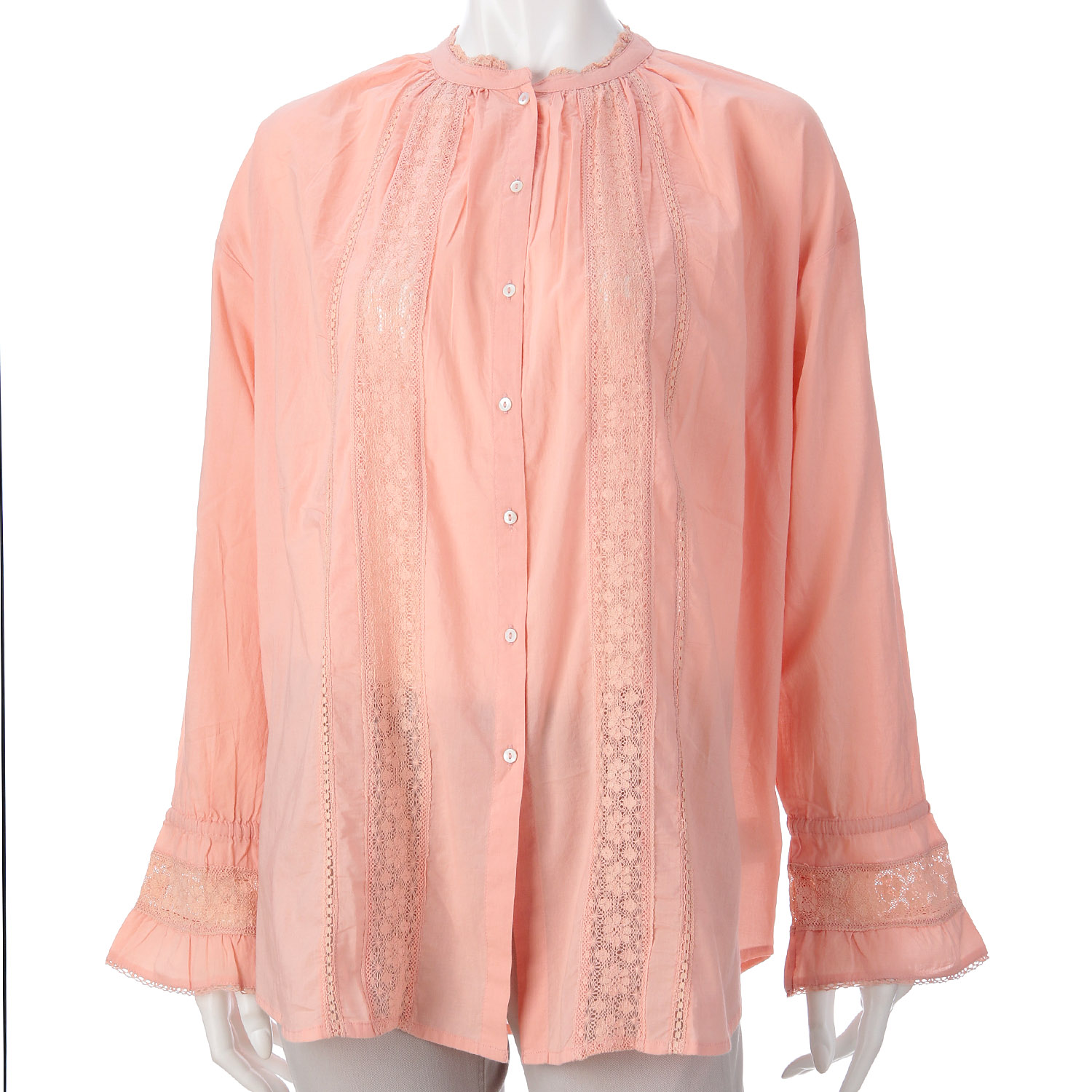 Fanaka レースフリルカフスブラウス - 画像5