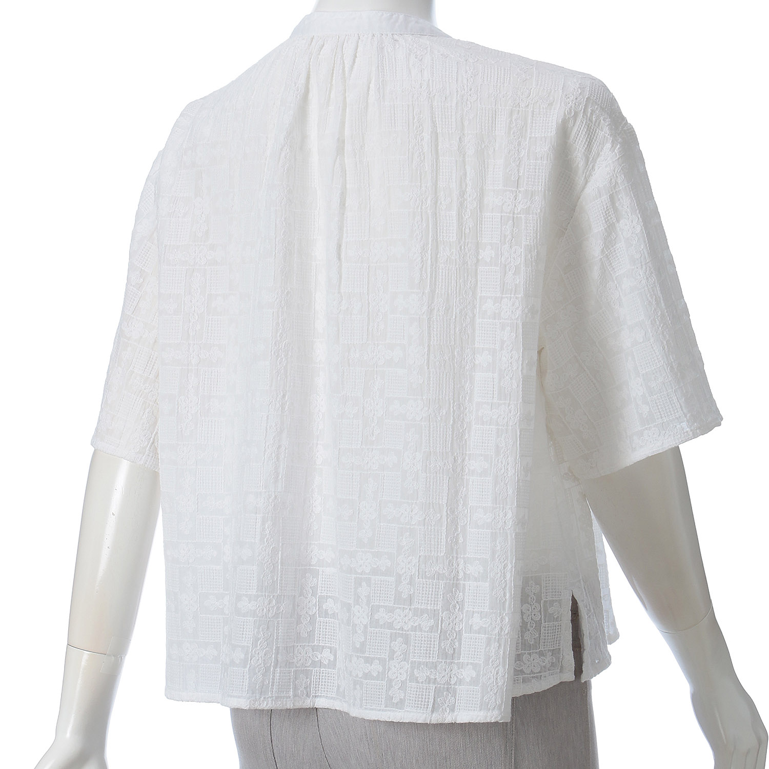 Fanaka シアー総刺繍前開きブラウス - 画像5