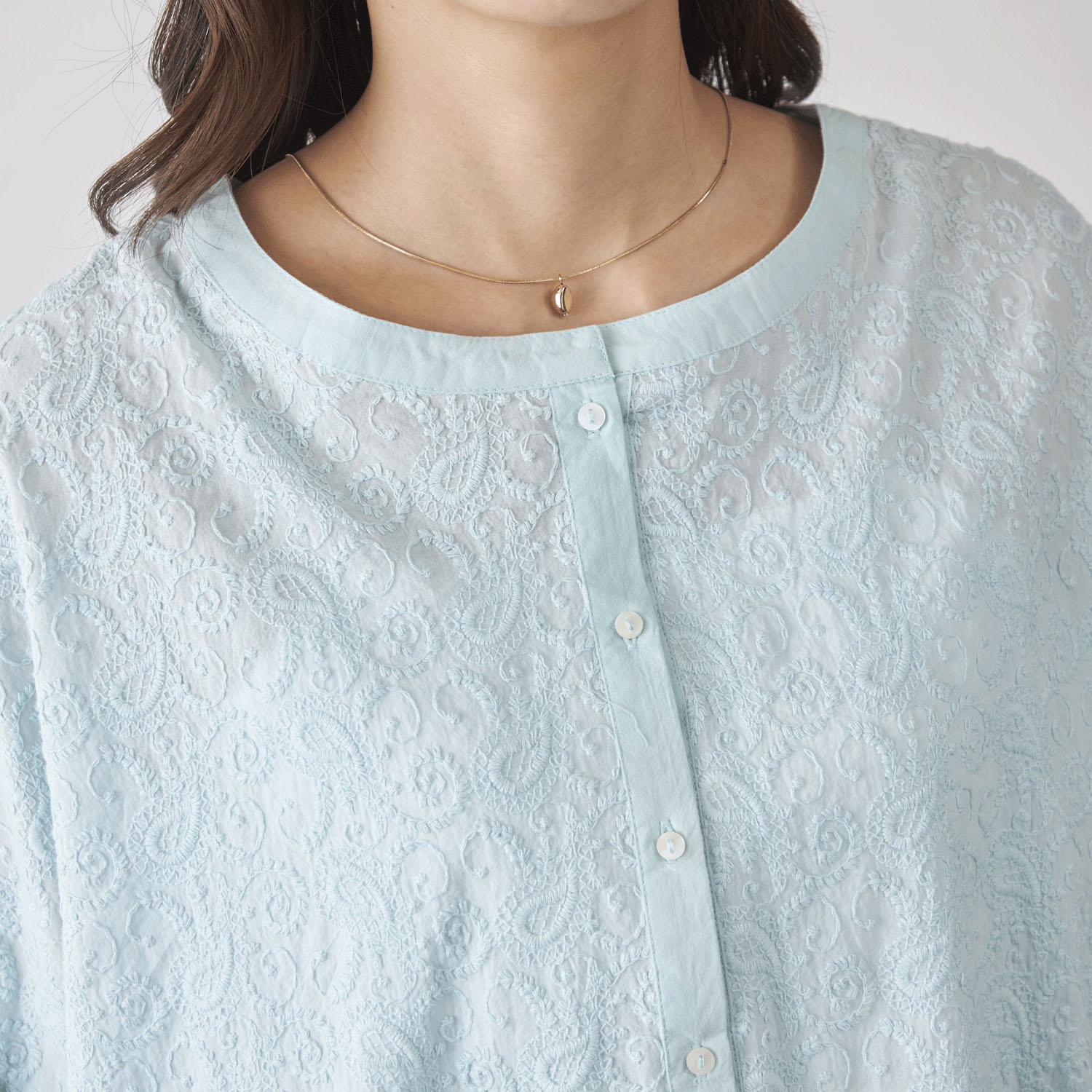 Fanaka フリルスリーブ刺繍ブラウス - 画像5