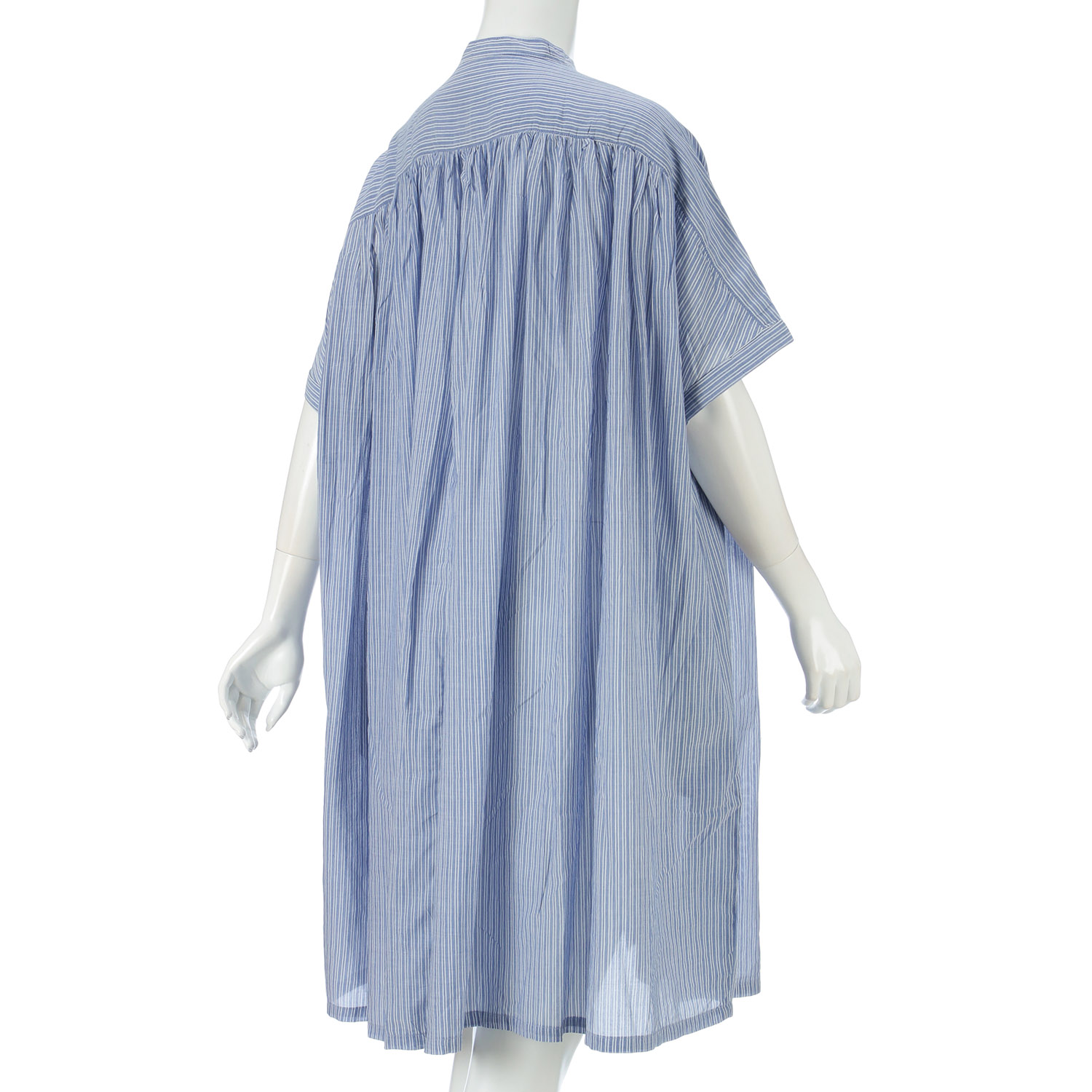 Fanaka 先染めギャザー前開きワンピース - 画像6