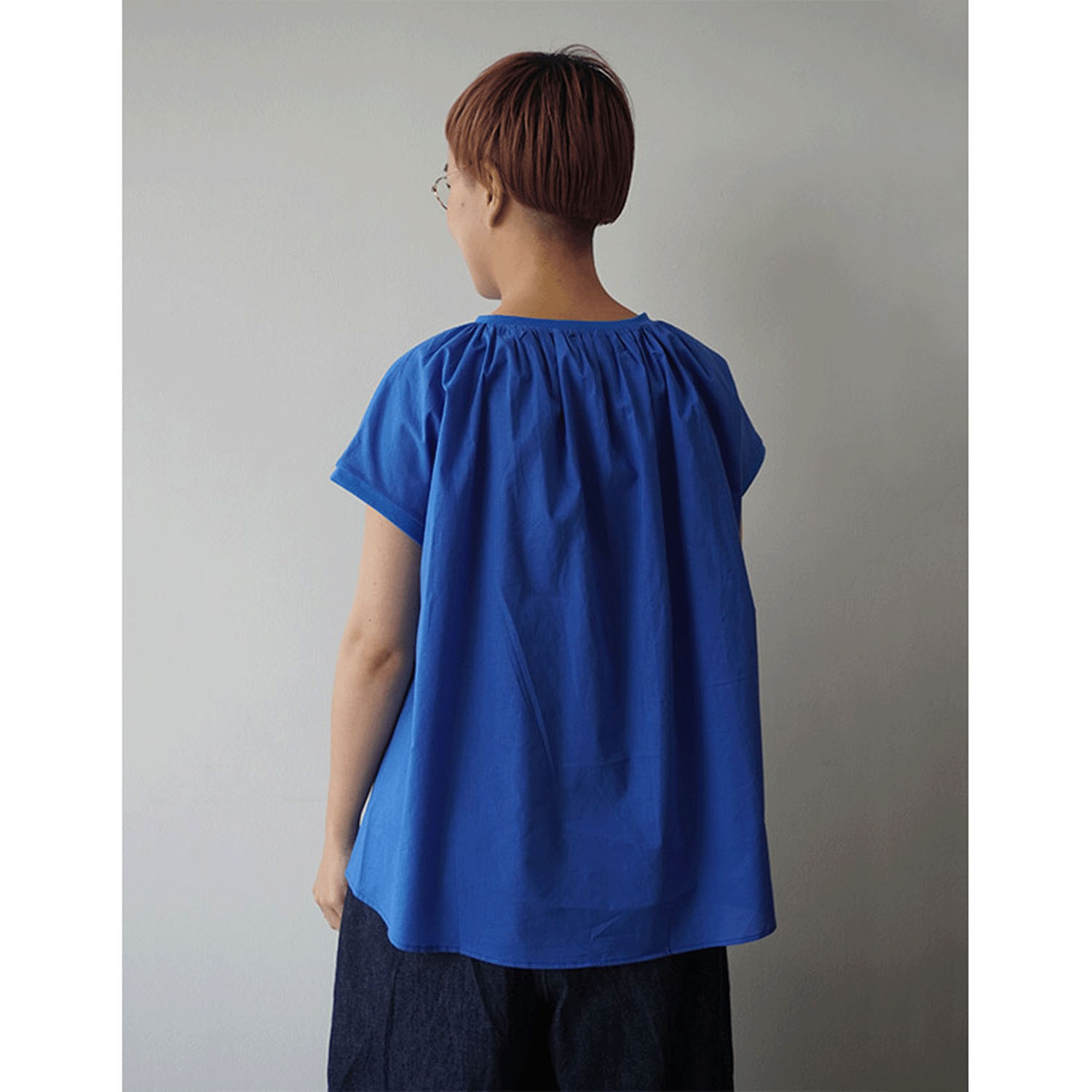 mao made布帛切替バックギャザーフレンチスリーブTEE - 画像4