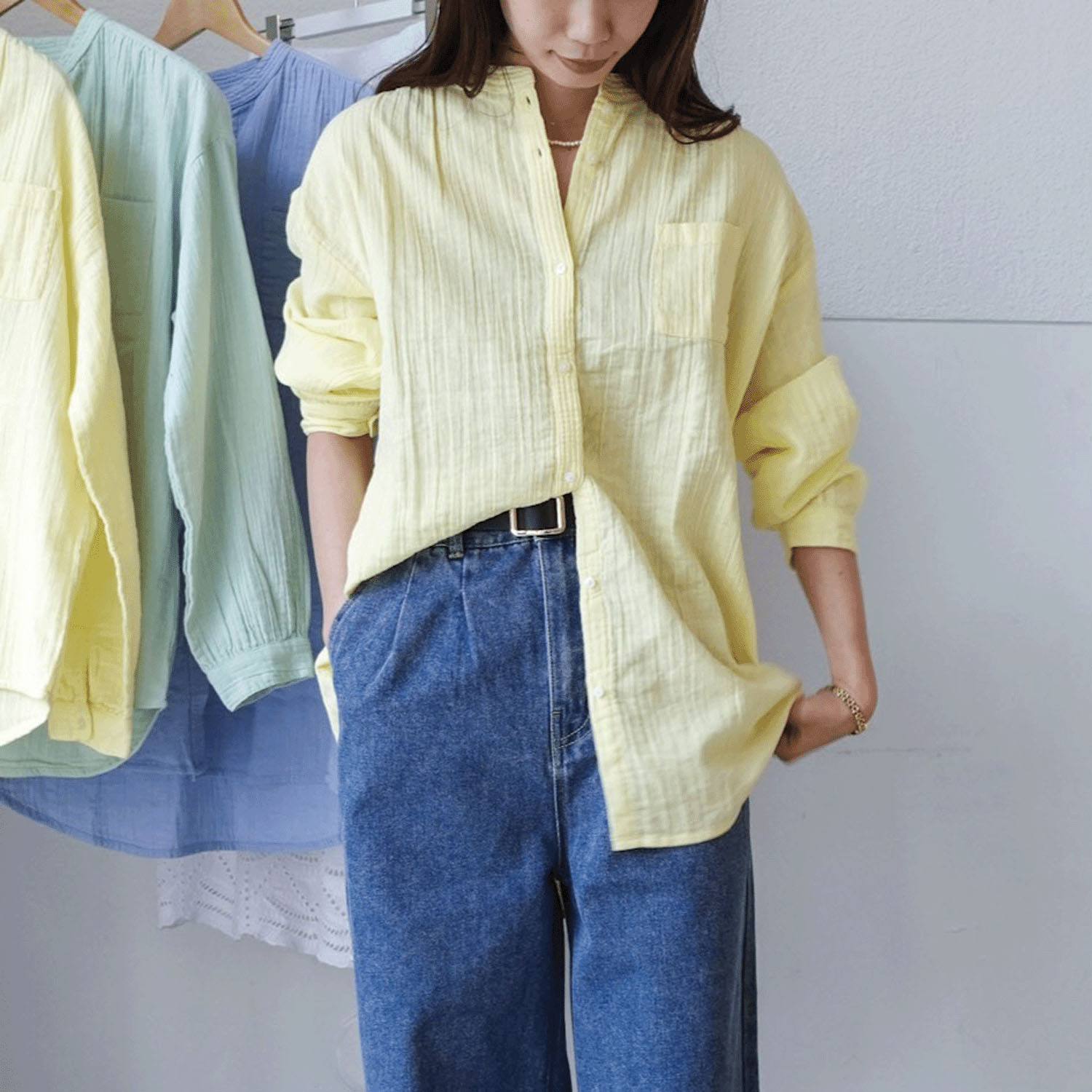 【Insta Live】Fanaka ダブルガーゼシャツブラウス - 画像2