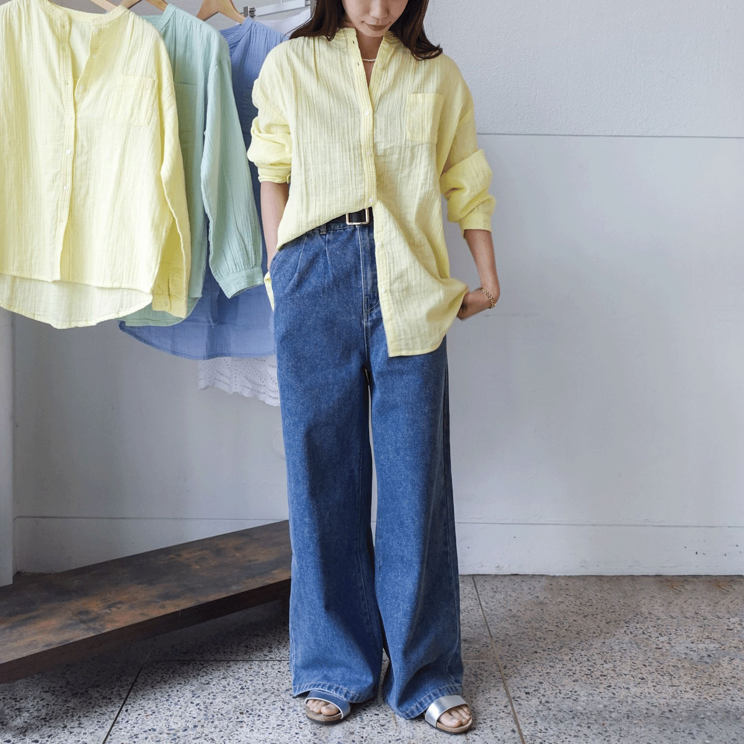 【Insta Live】Fanaka ダブルガーゼシャツブラウス - 画像5