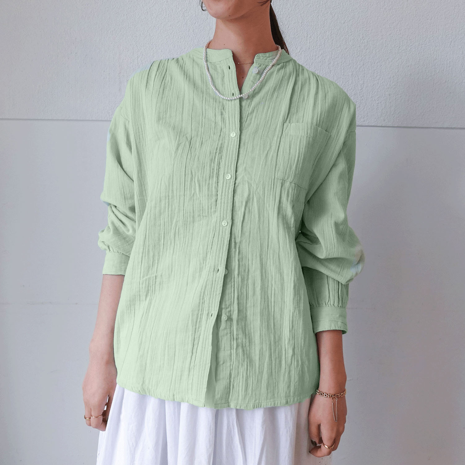 Fanaka ダブルガーゼシャツブラウス - 画像10