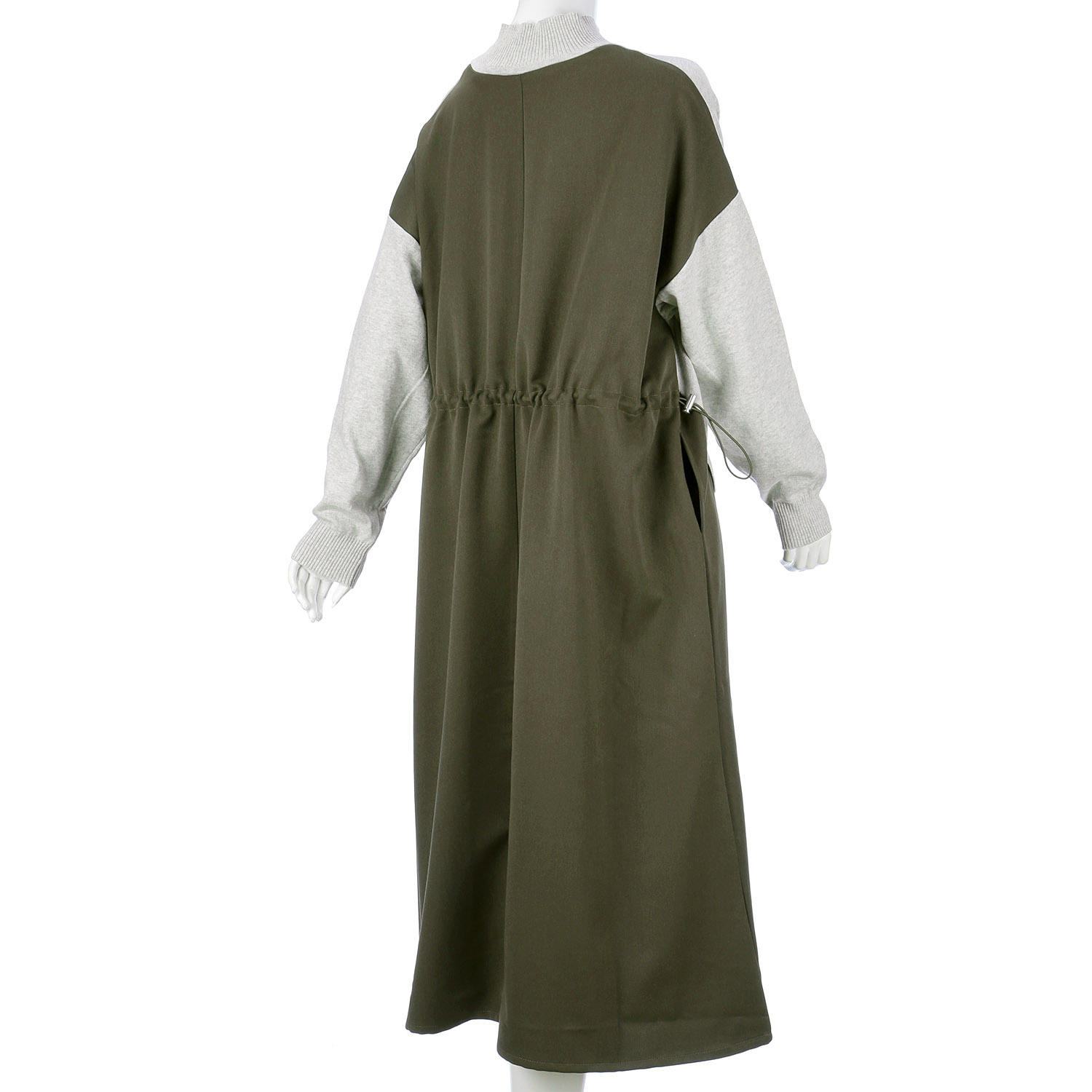 【Insta Live】teMite ニット×布帛ドッキングワンピース - 画像23