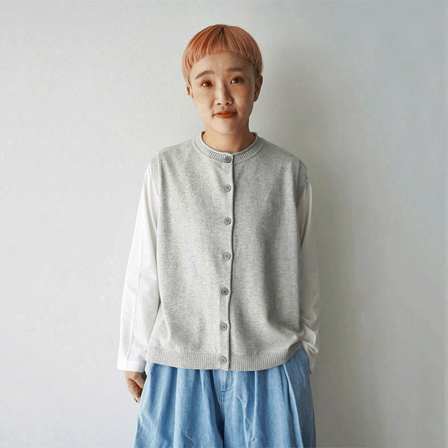 【Insta Live】mao made フロントボタンバックスリットベスト