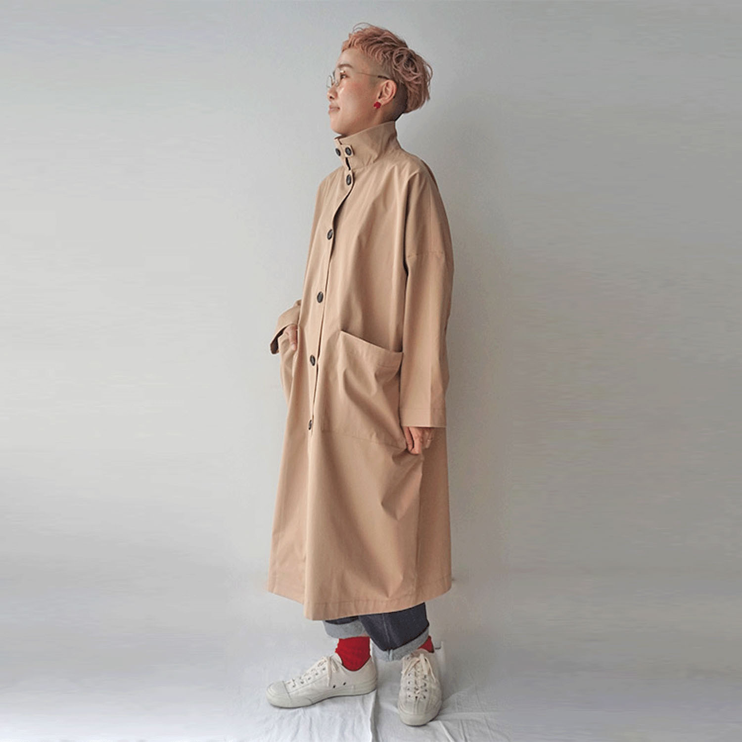 mao made ステンカラーコート - 画像3