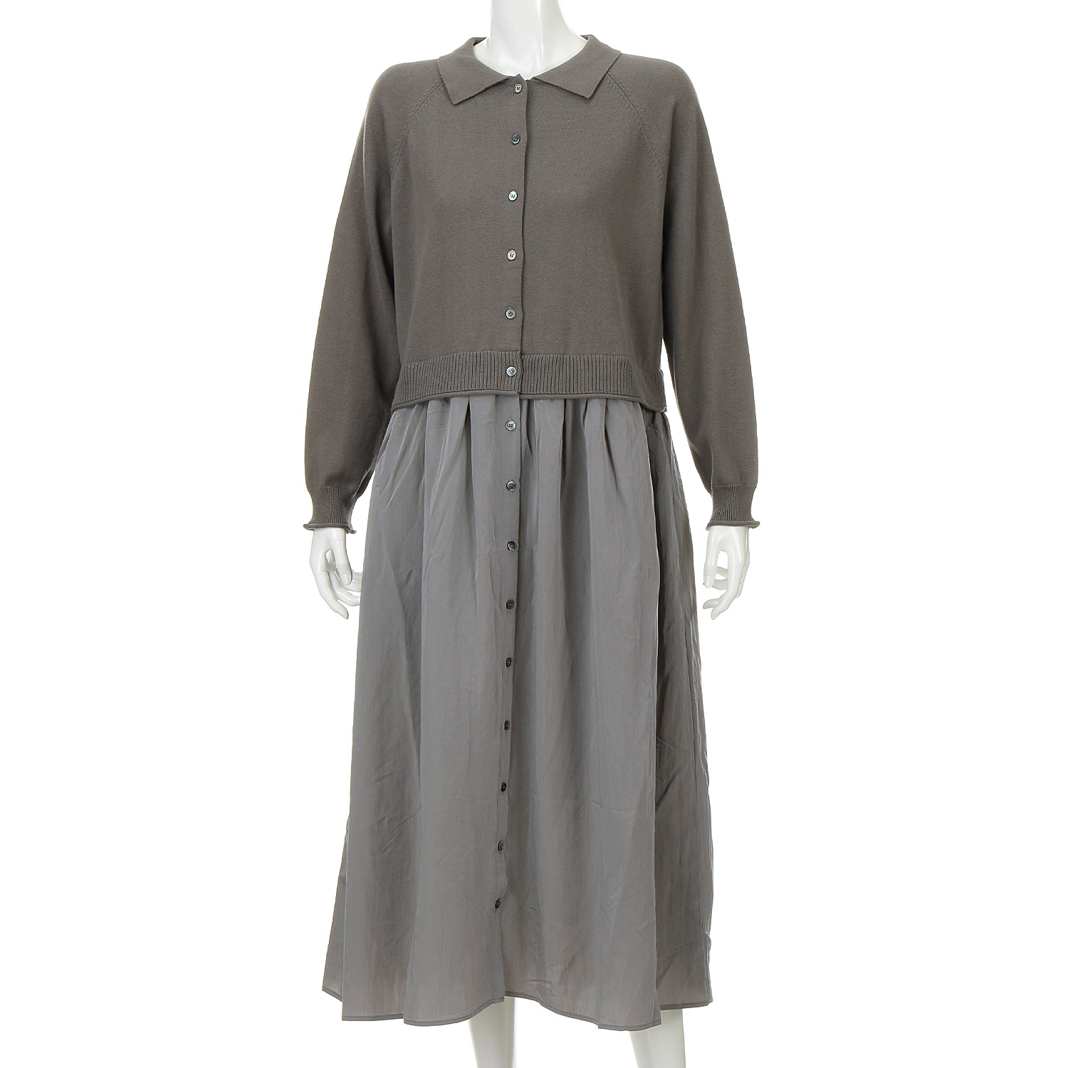 mao made 衿付きカーデ＋ひらひらスカートロングカーディガン - 画像9